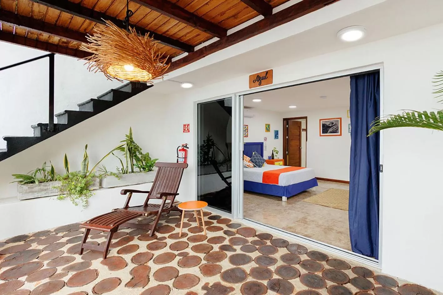 Balcony/Terrace, Bed in El Búho Lagoon Bacalar