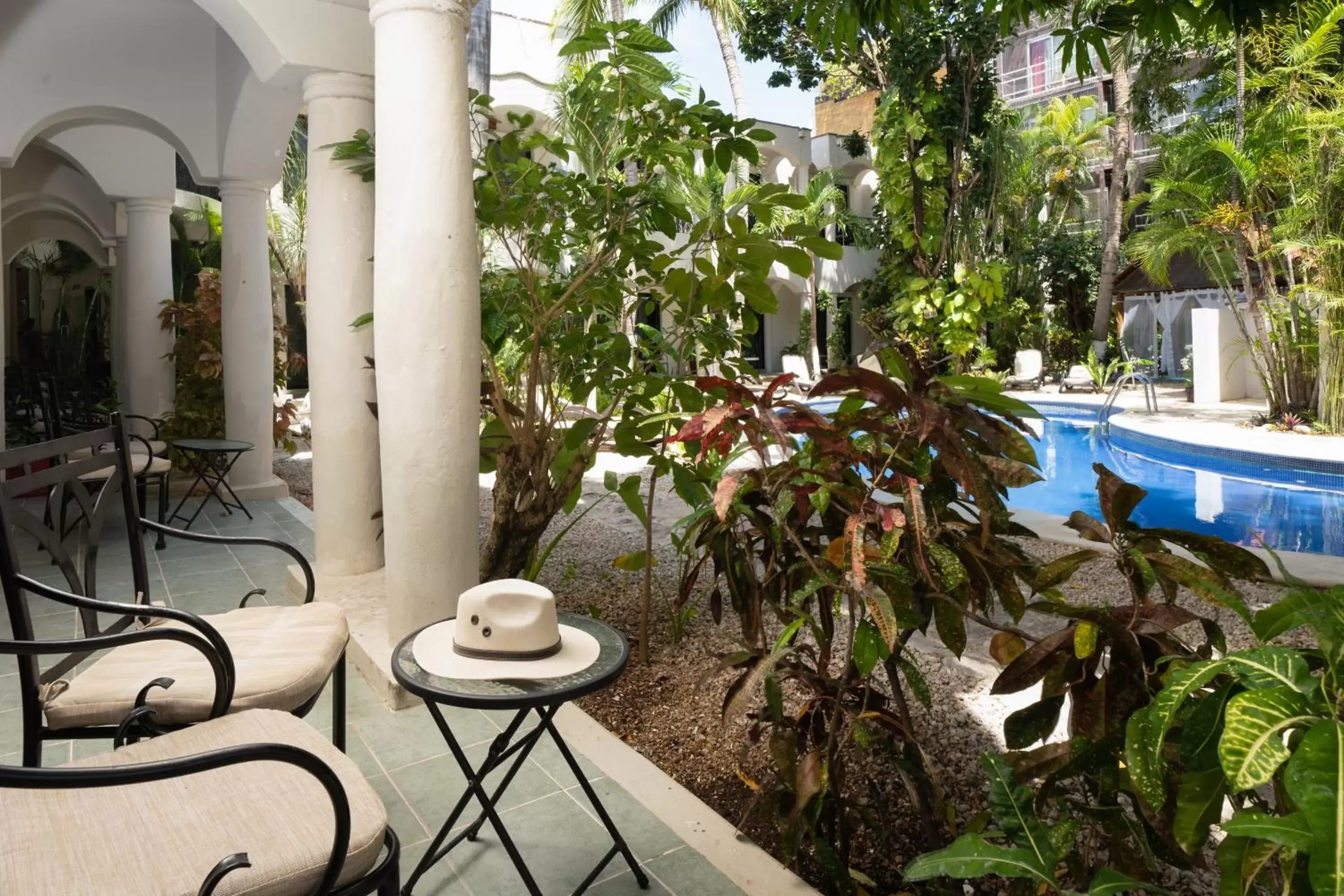 Patio, Swimming Pool in Hacienda Paradise Hotel by BFH