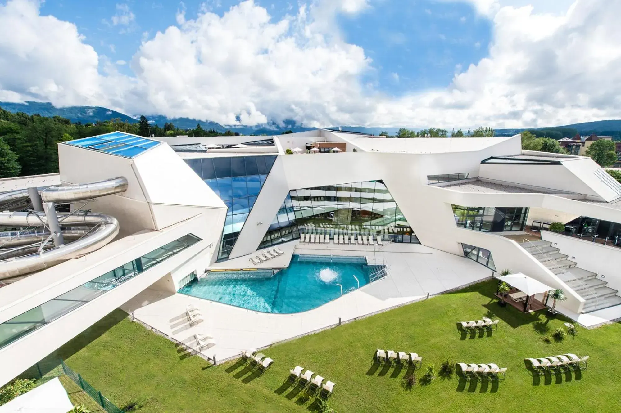 Bird's eye view, Pool View in Thermenhotel Karawankenhof