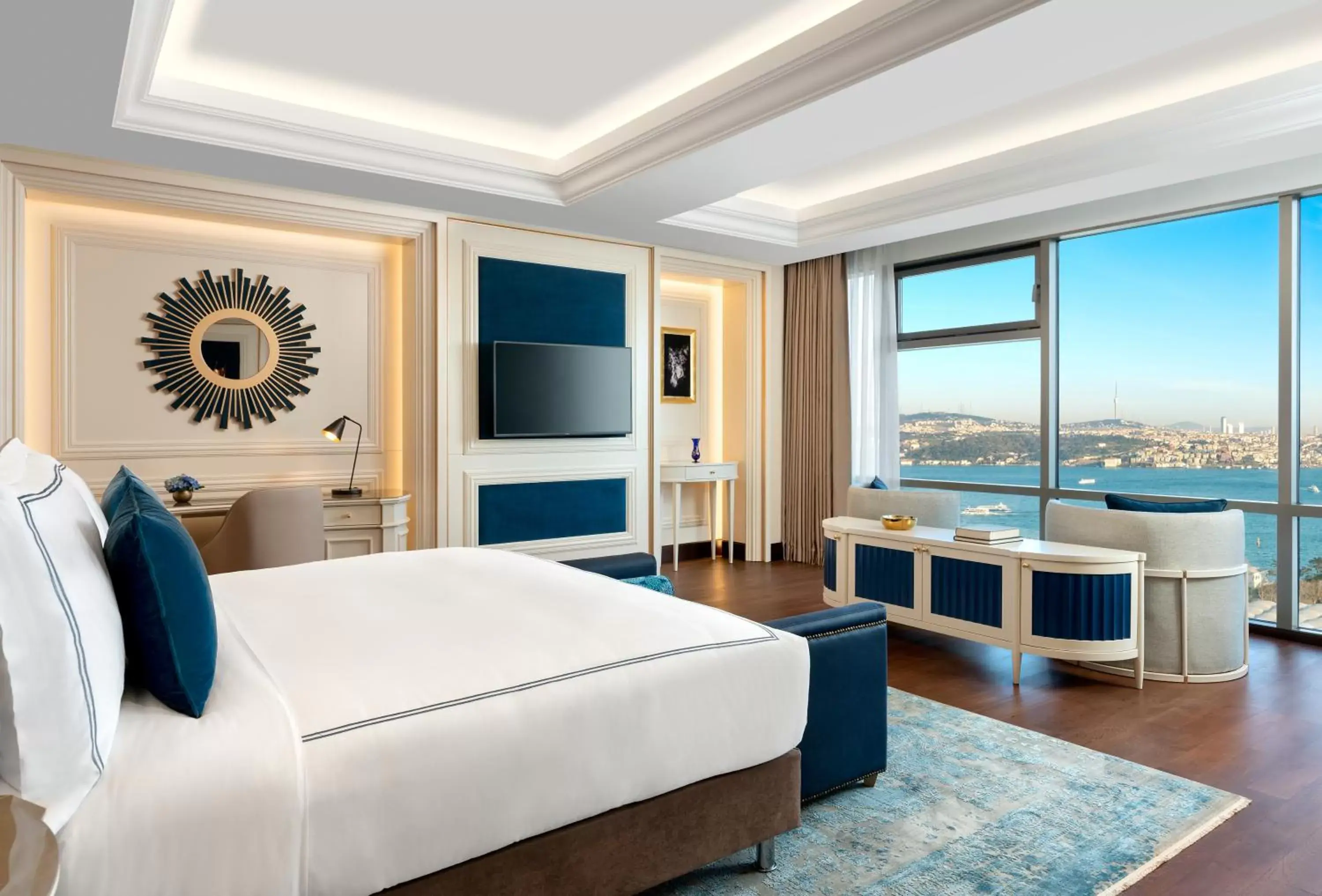 Bed in The Ritz-Carlton, Istanbul at the Bosphorus
