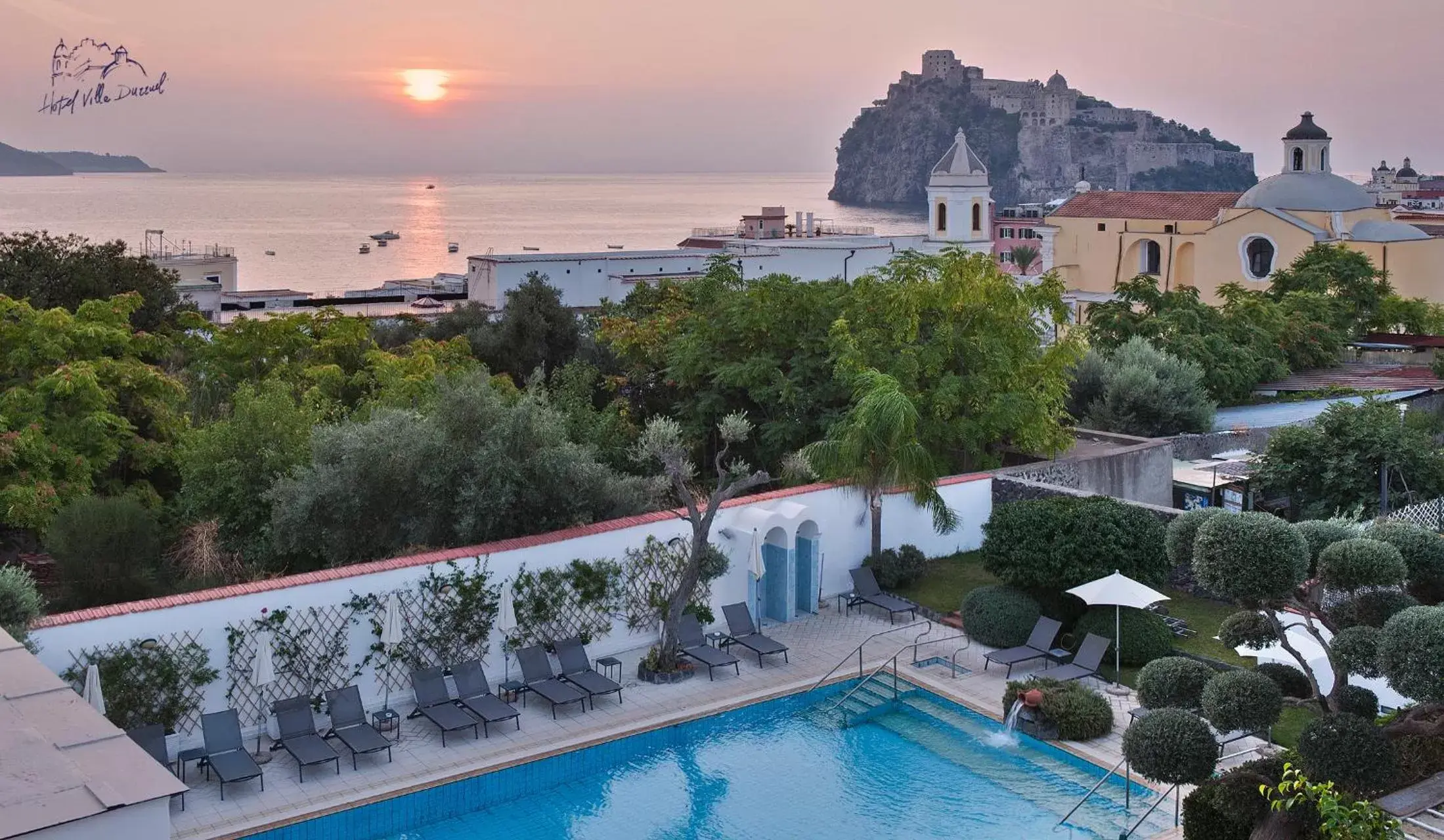 Sunset, Pool View in Hotel Villa Durrueli Resort & Spa