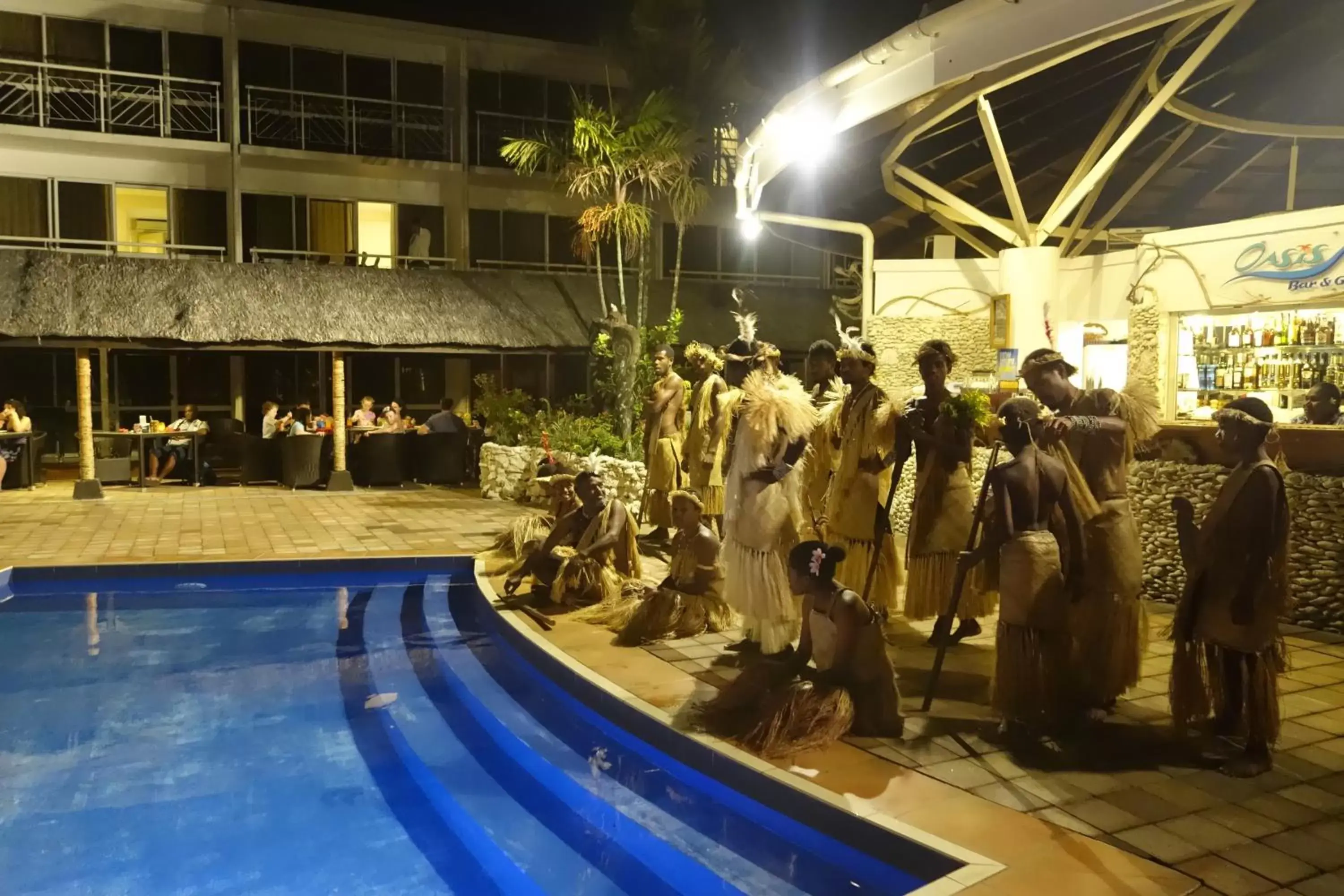 Evening entertainment, Swimming Pool in The Melanesian Port Vila