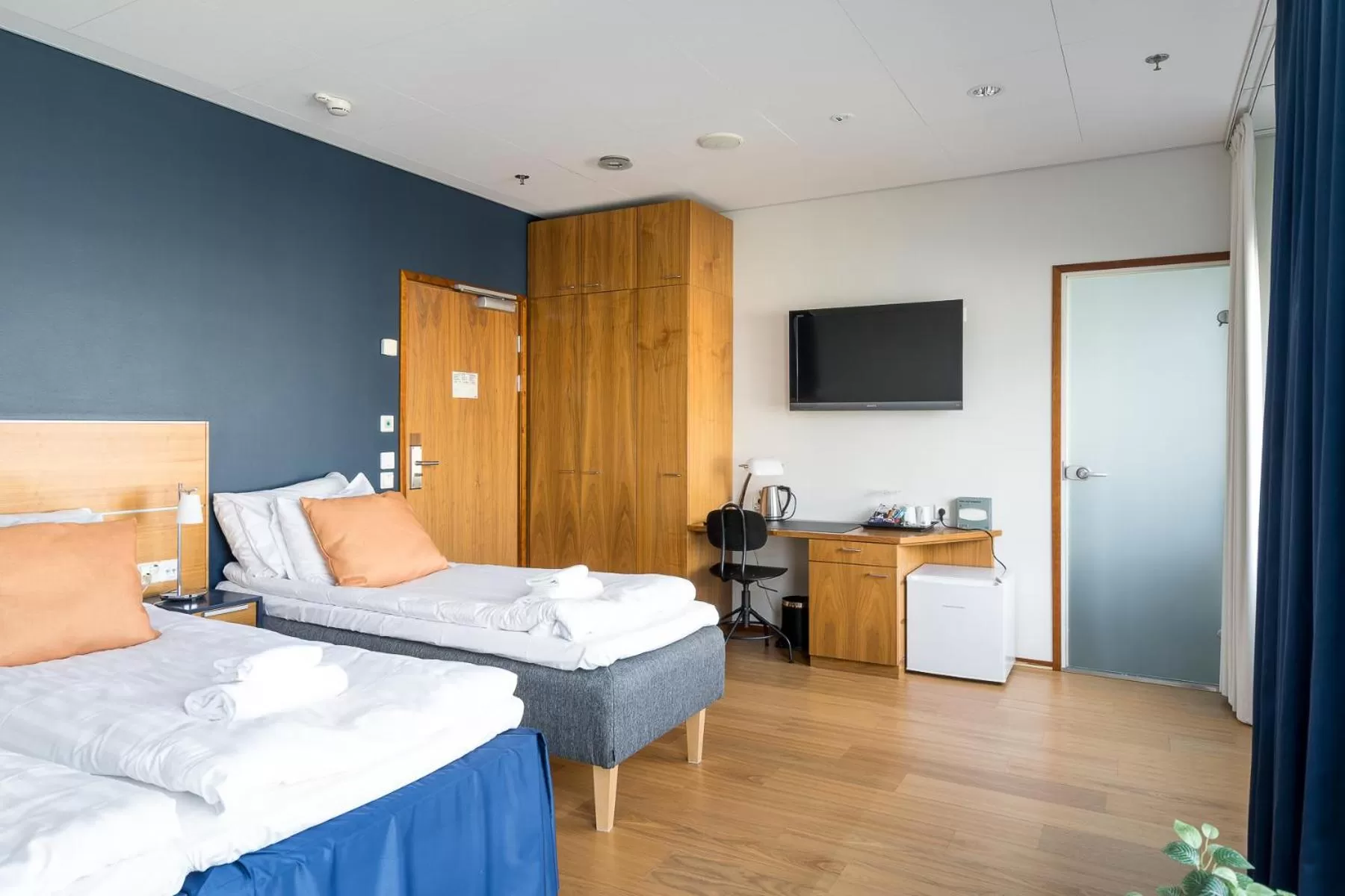 Bed in Hiisi Hotel Helsinki Jätkäsaari