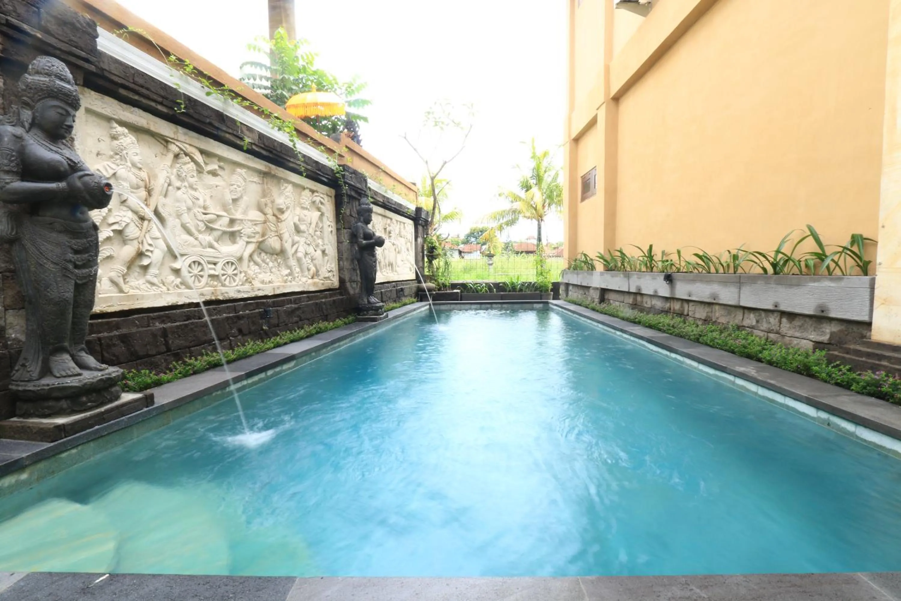 Pool view in Frangipani Bungalow