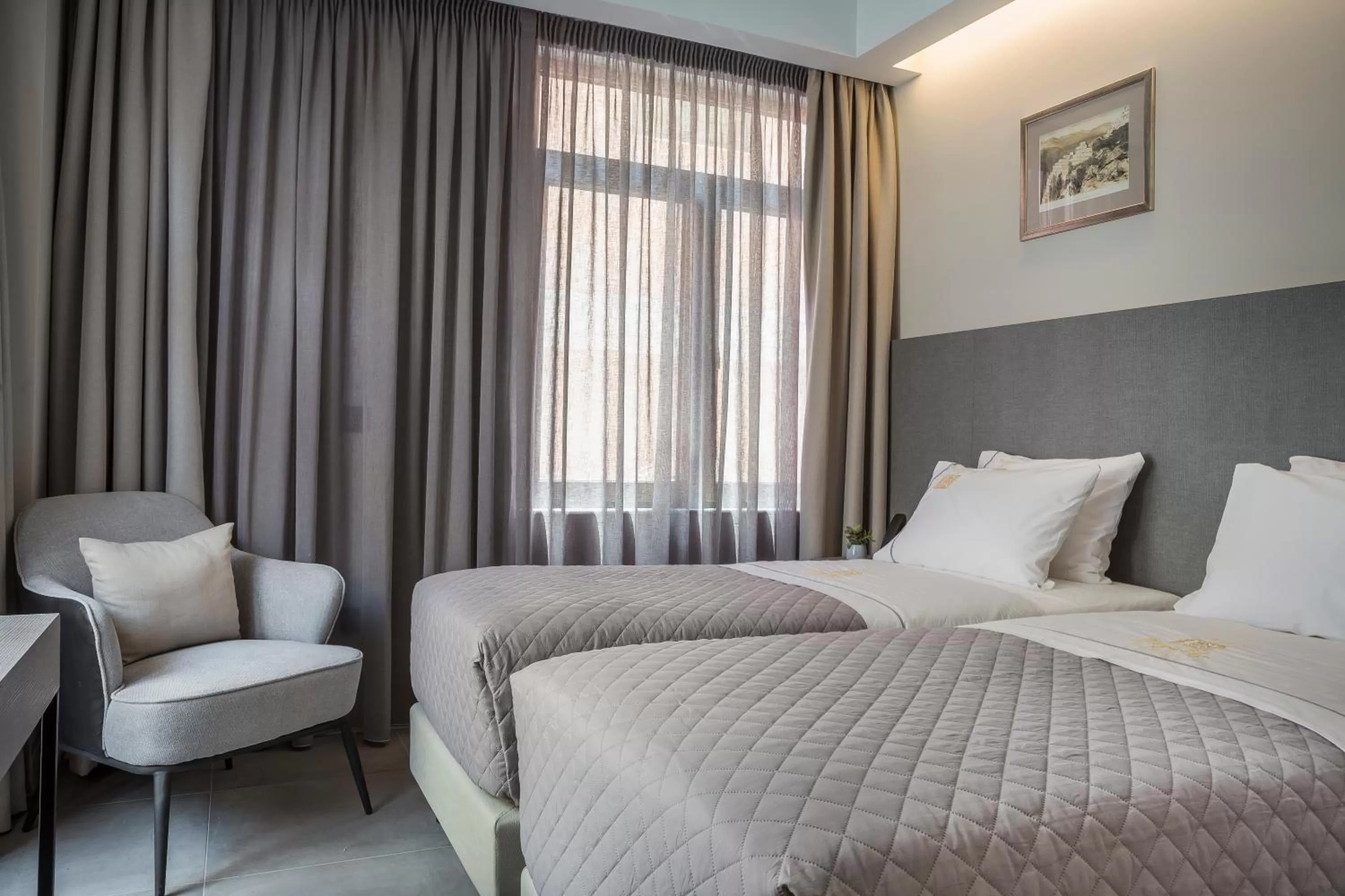 Bed in Royalty Hotel Athens