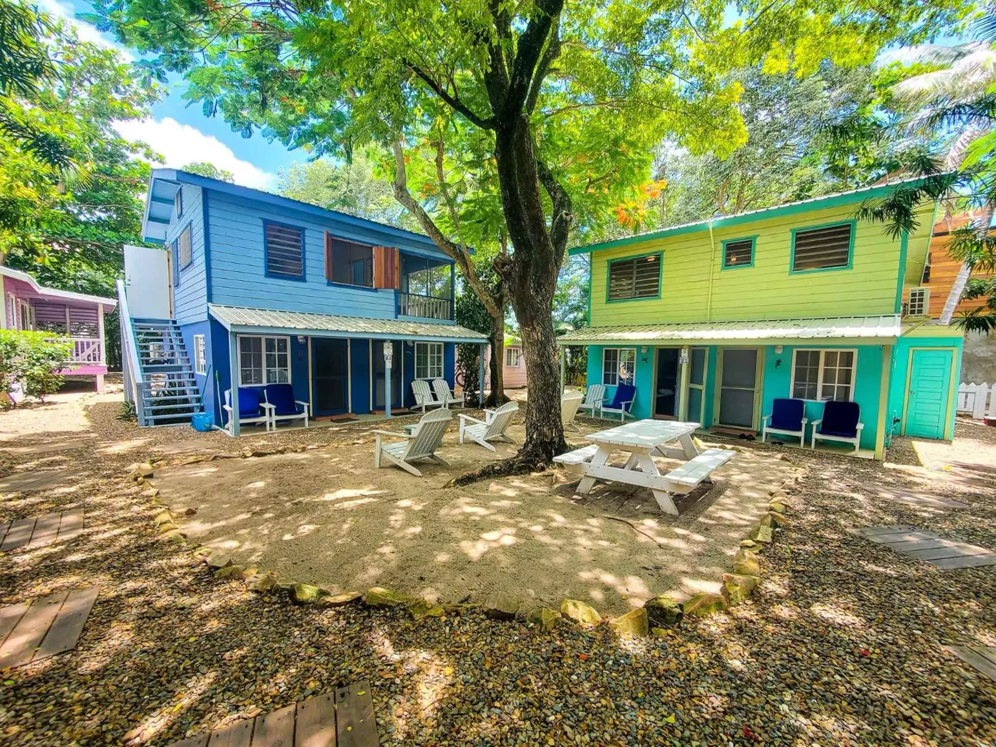 Inner courtyard view in Placencia Villas