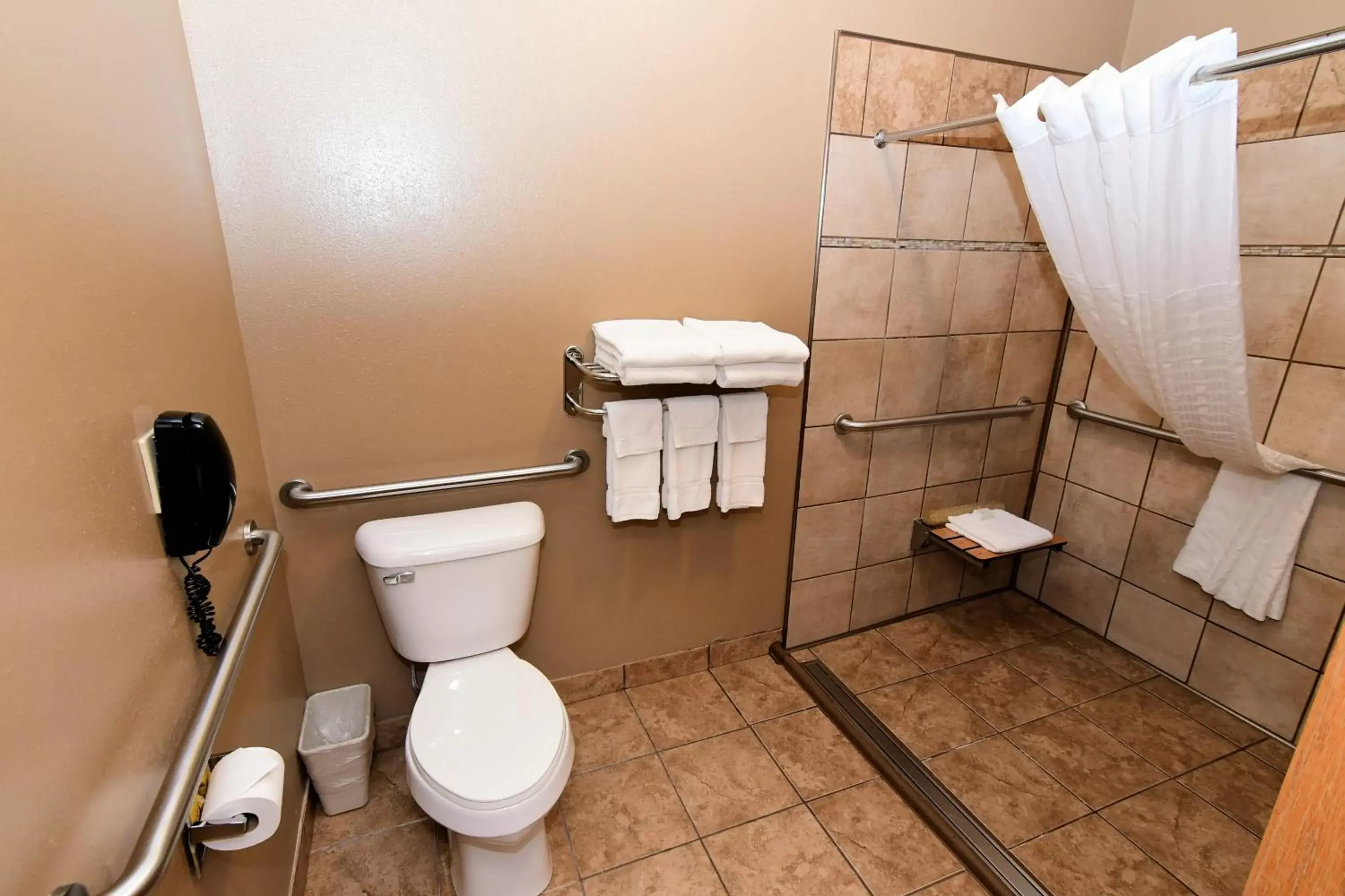 Shower, Bathroom in Cobblestone Inn & Suites - Denison | Majestic Hills