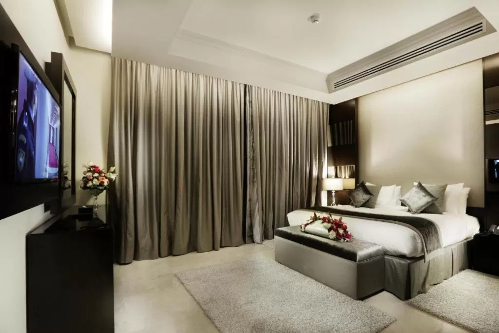 Bed in Aswar Cortoba Serviced Apartments Riyadh