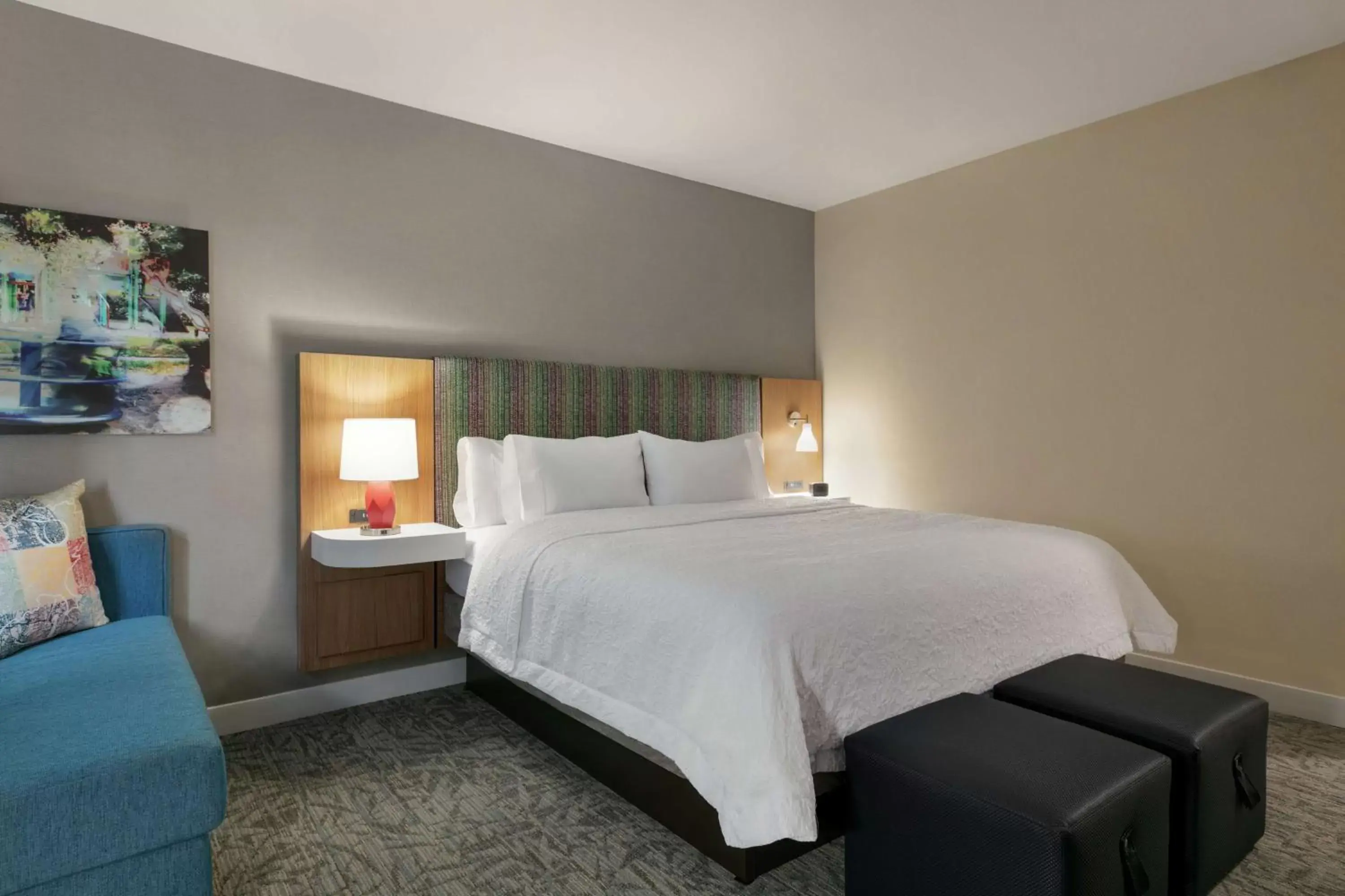 Living room, Bed in Hampton Inn And Suites By Hilton Johns Creek