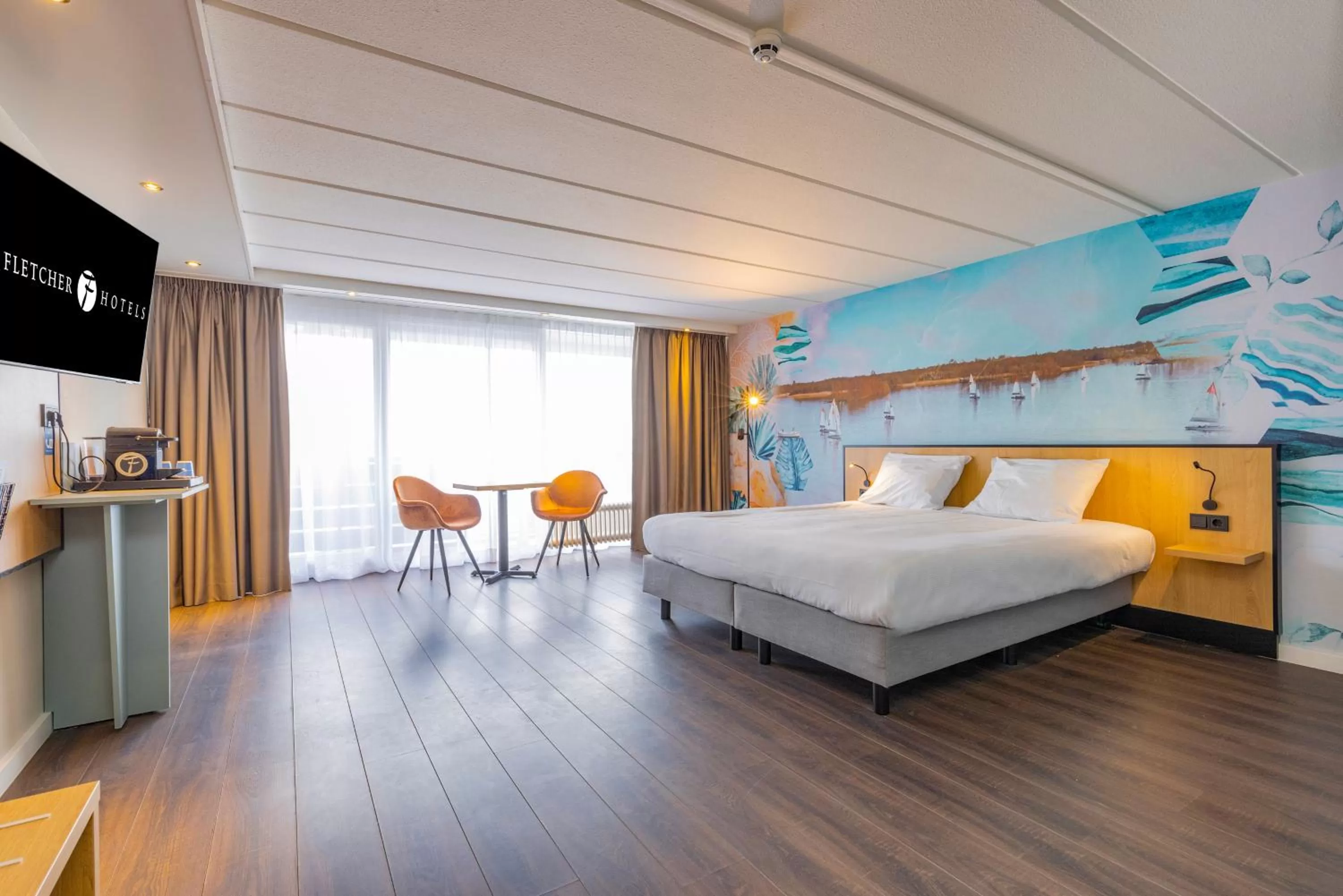 Bedroom, Bed in Fletcher Hotel Restaurant Loosdrecht-Amsterdam