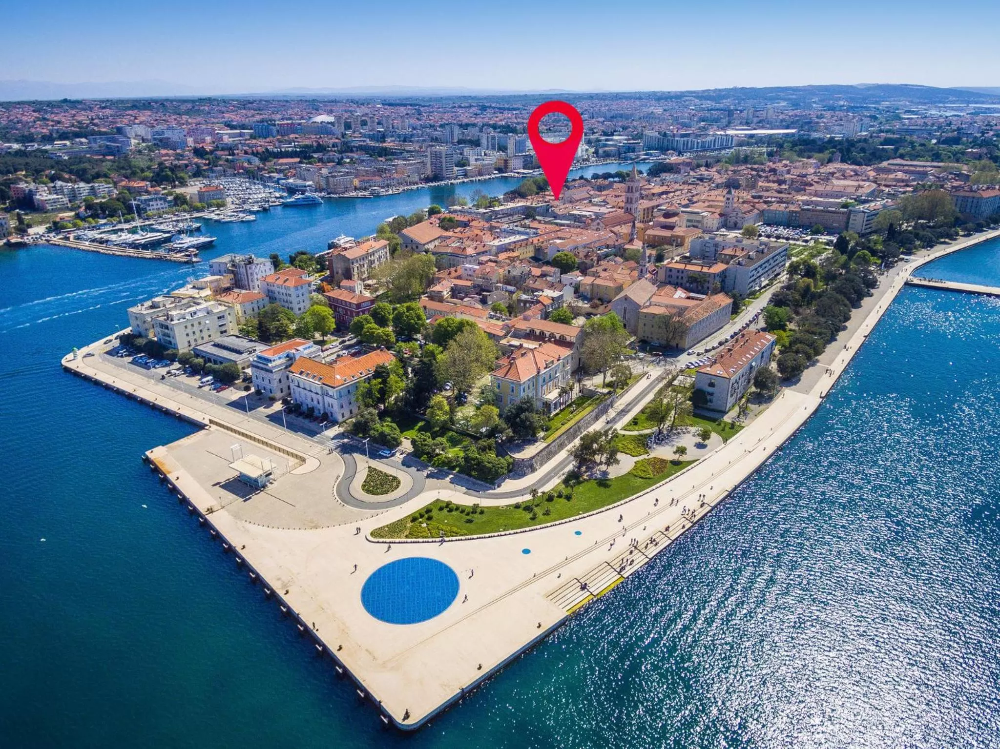 Bird's-eye View in Luxury rooms Zadar old town
