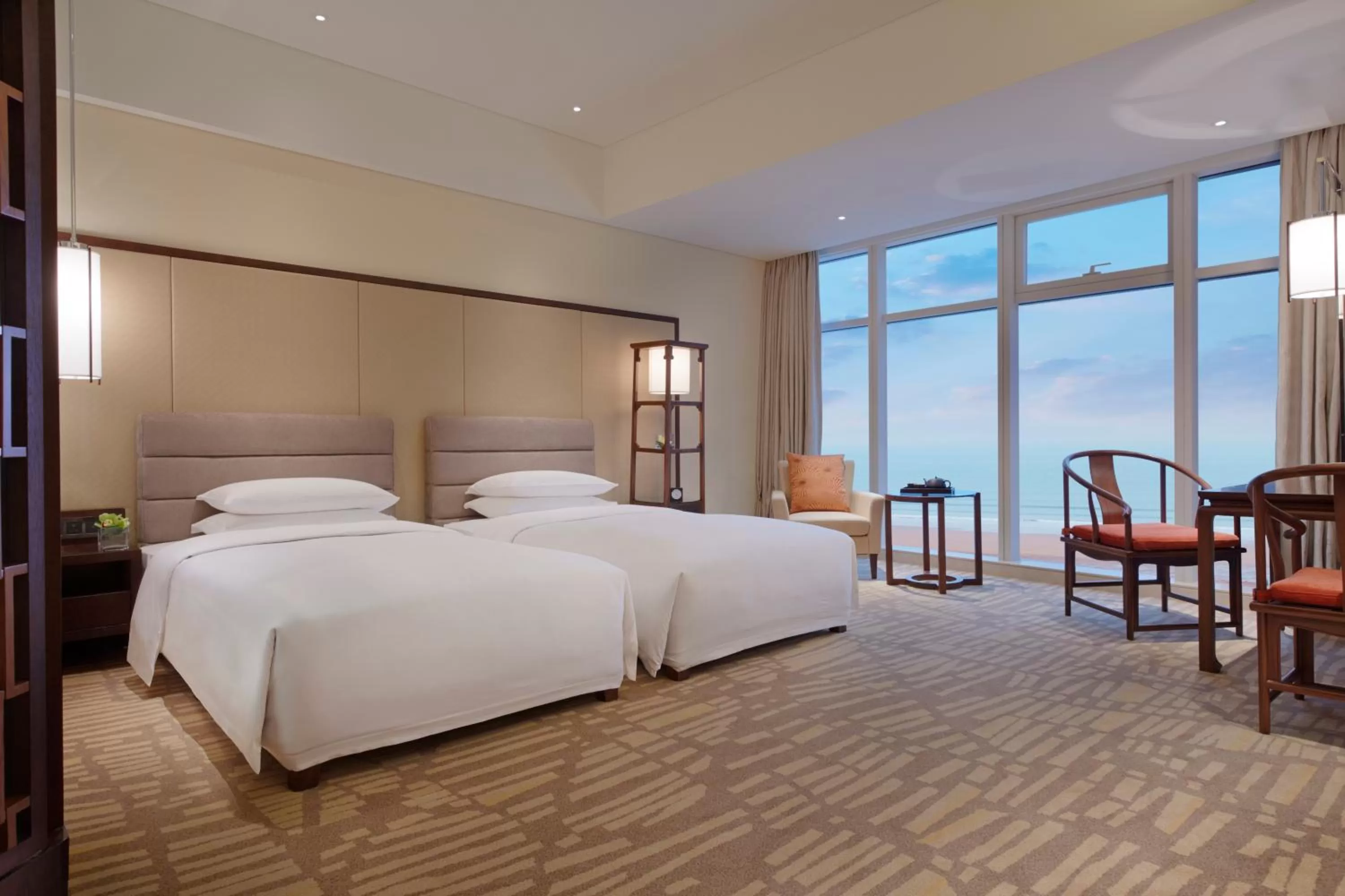 Twin Room with Ocean View in Hyatt Regency Qingdao - Stone old beach - Exhibition Center