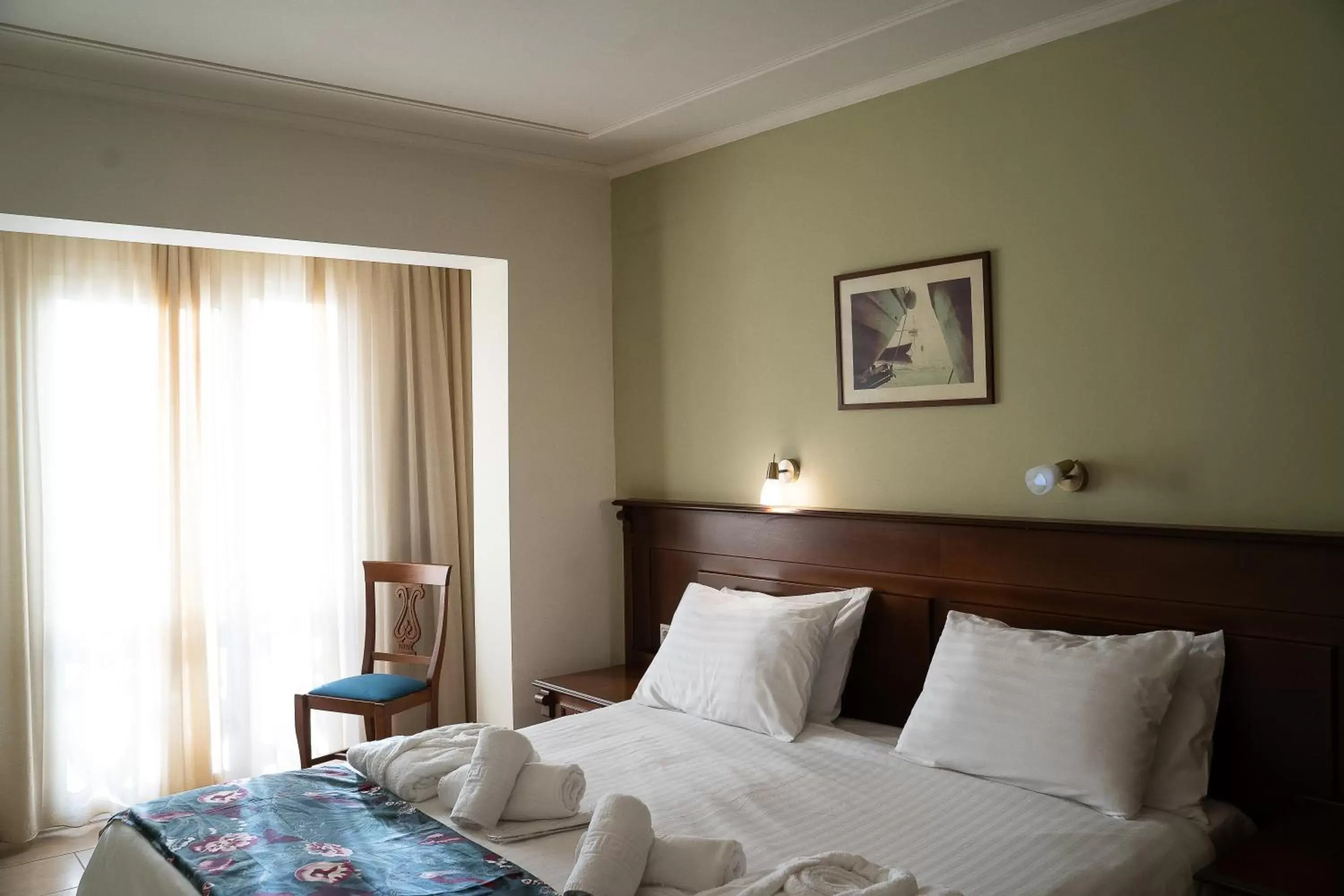 Bed in Hotel Antoniadis