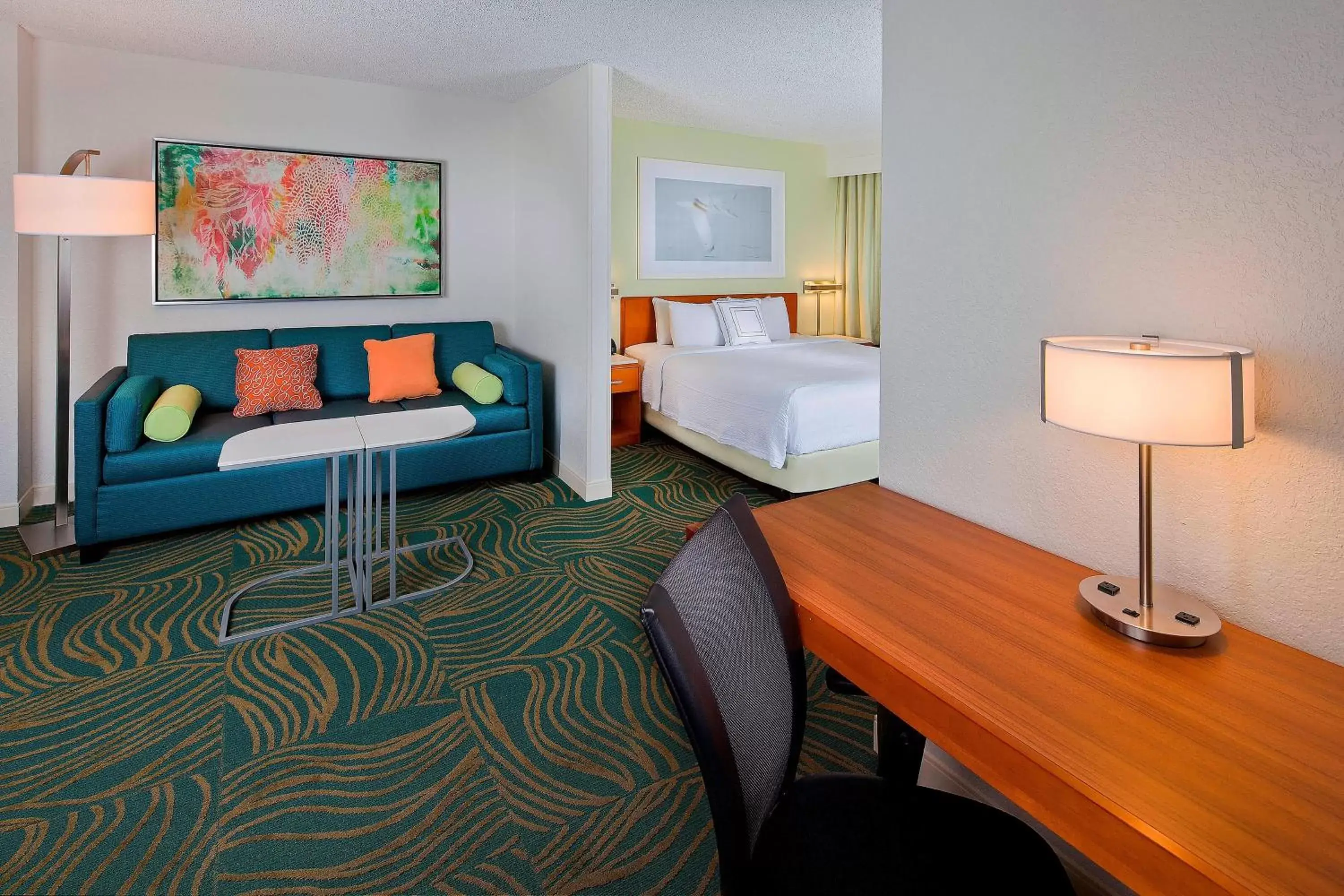 King Studio with Sofa Bed and Roll-in Shower - Mobility and Hearing Accessible in SpringHill Suites by Marriott Orlando Lake Buena Vista in Marriott Village