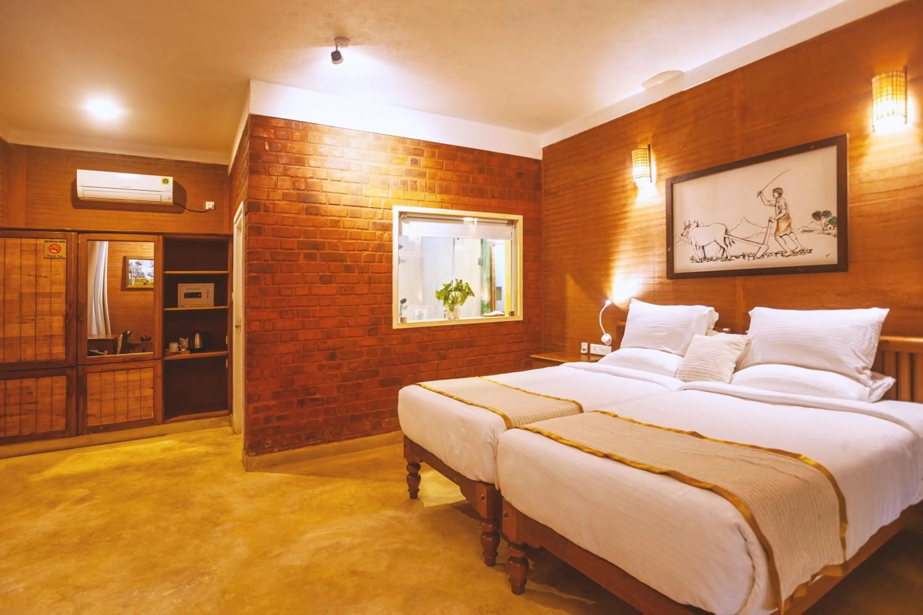 Photo of the whole room, Bed in AMARA AYURVEDA RETREAT- Overlooking Evergreen Western Ghats an ecologically sustainable living space in Kovalam