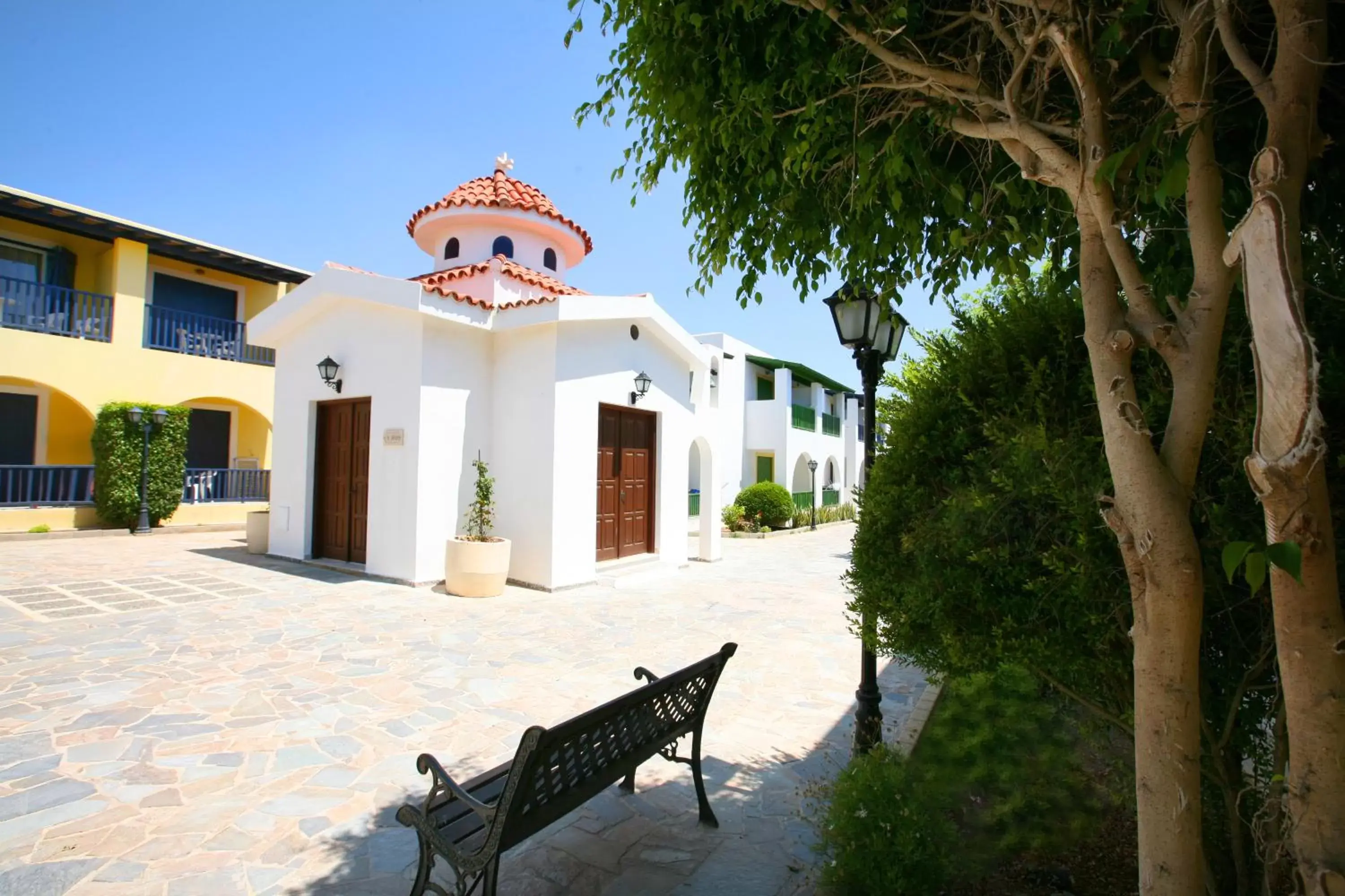 Patio, Property Building in Kefalos Beach Tourist Village