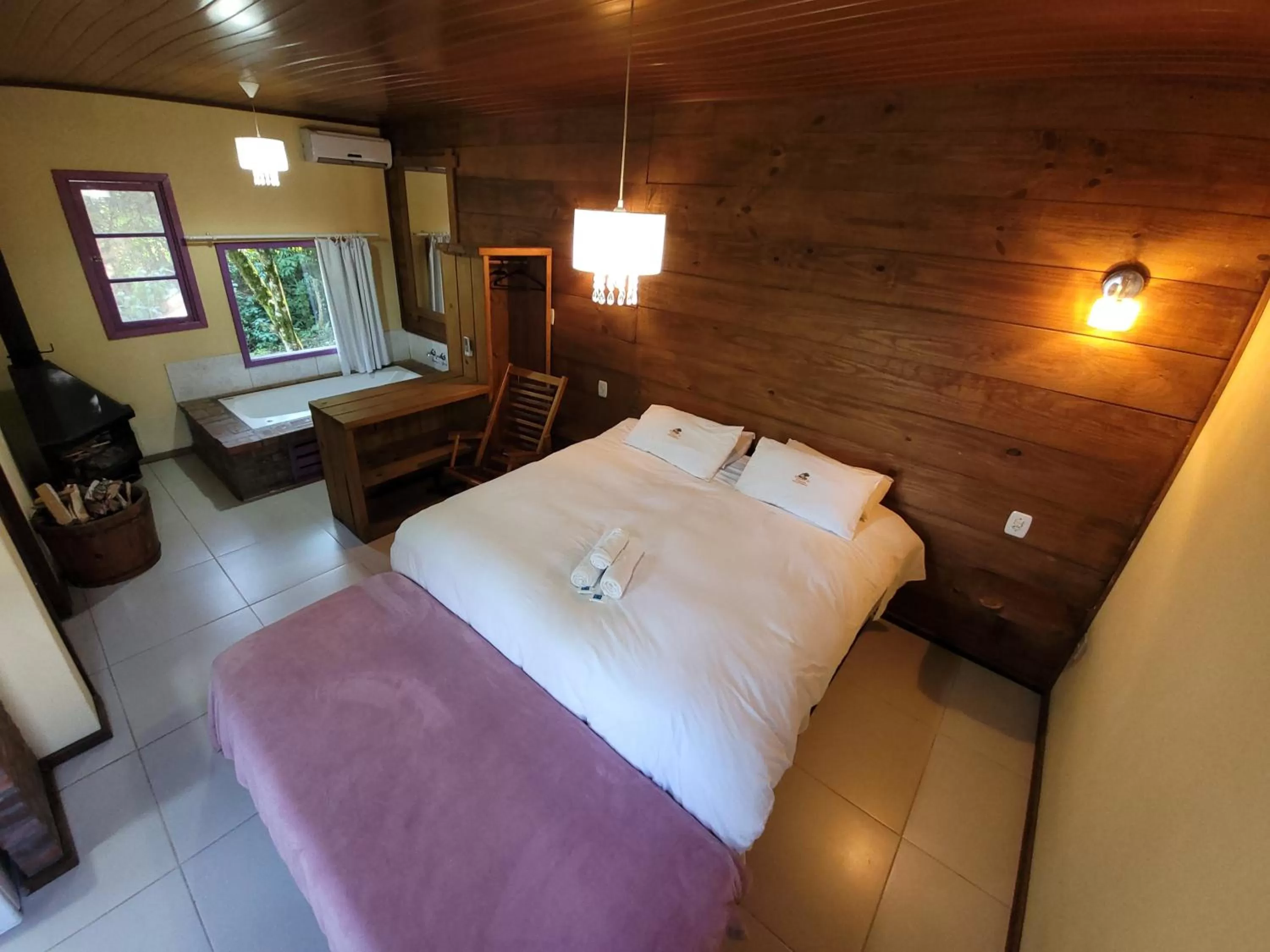 Bed in Pousada da Chacara