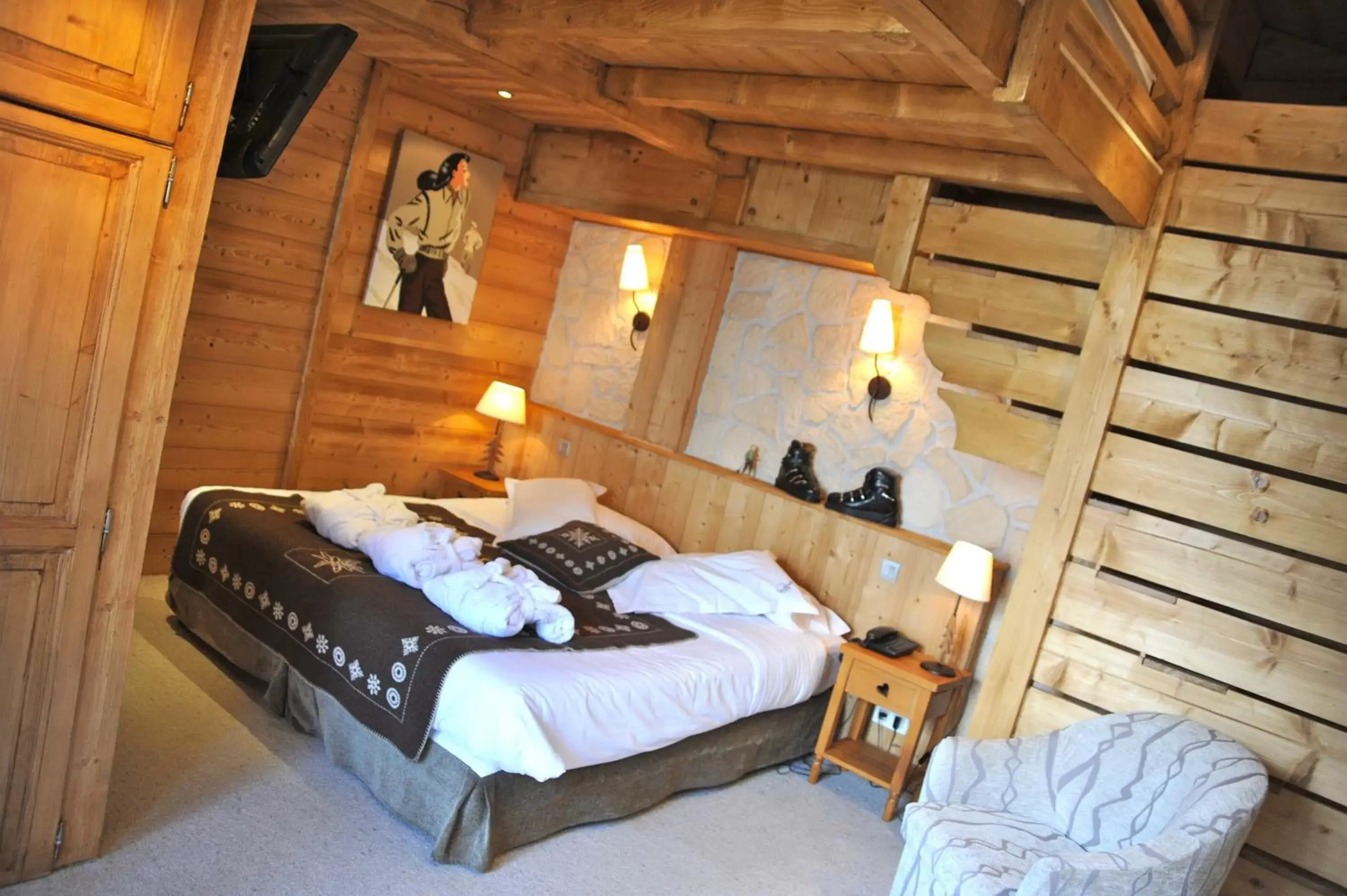 Bed in Hôtel Chalet Alpage