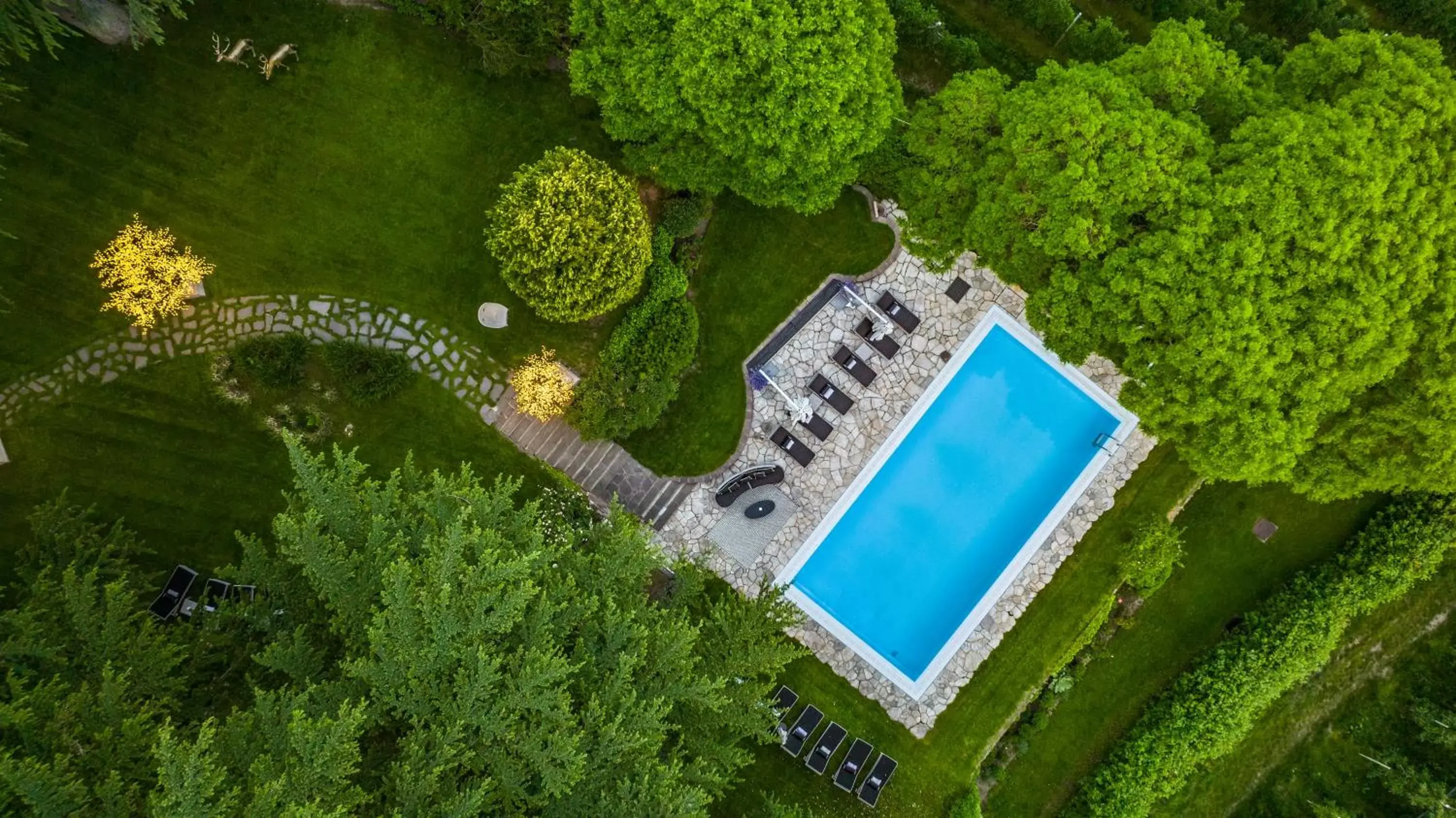 Swimming pool, Bird's-eye View in Villa Eden a member of Leading Hotels of the World