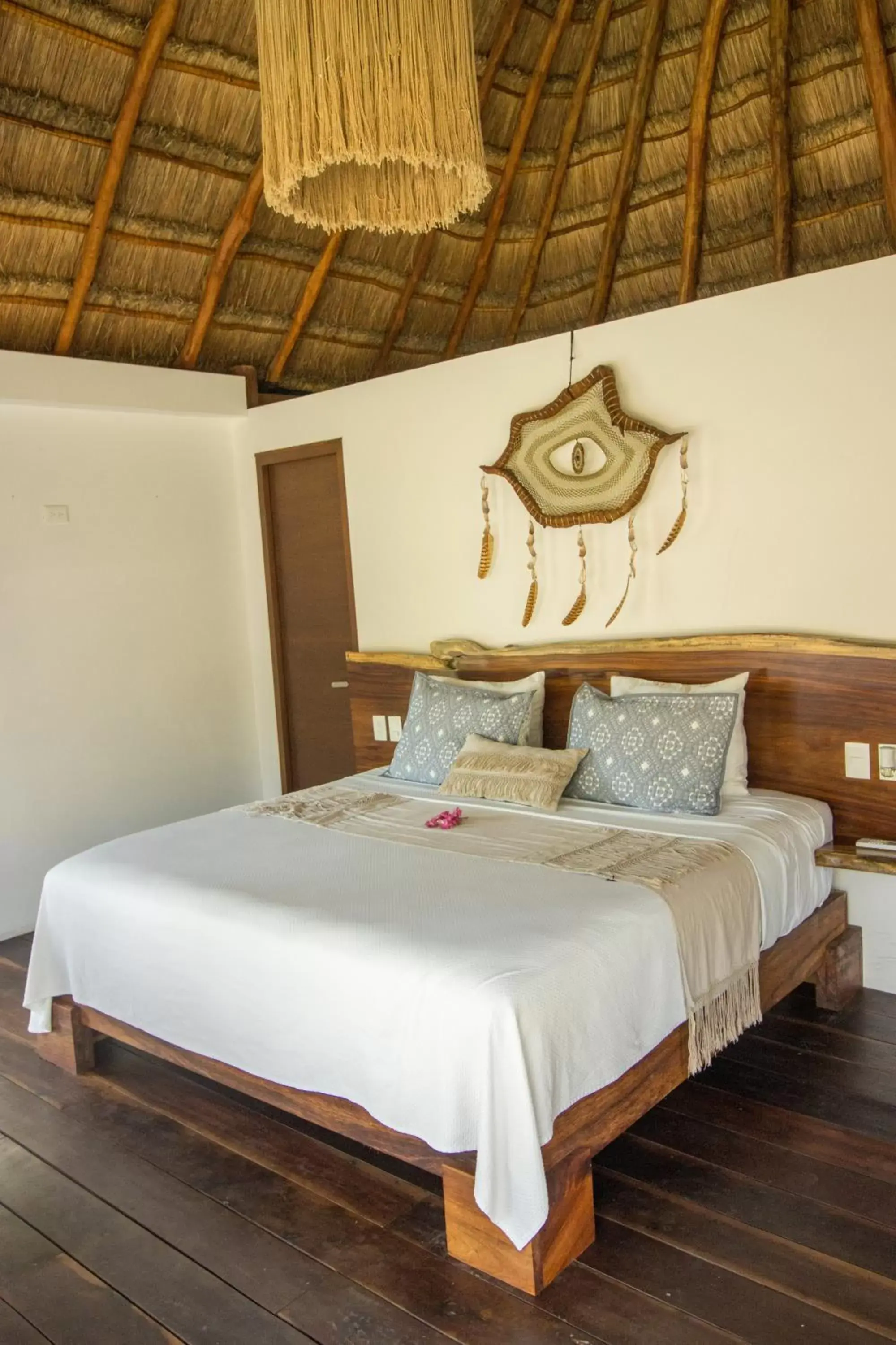 Bed in Zamna eco-lodge Tulum