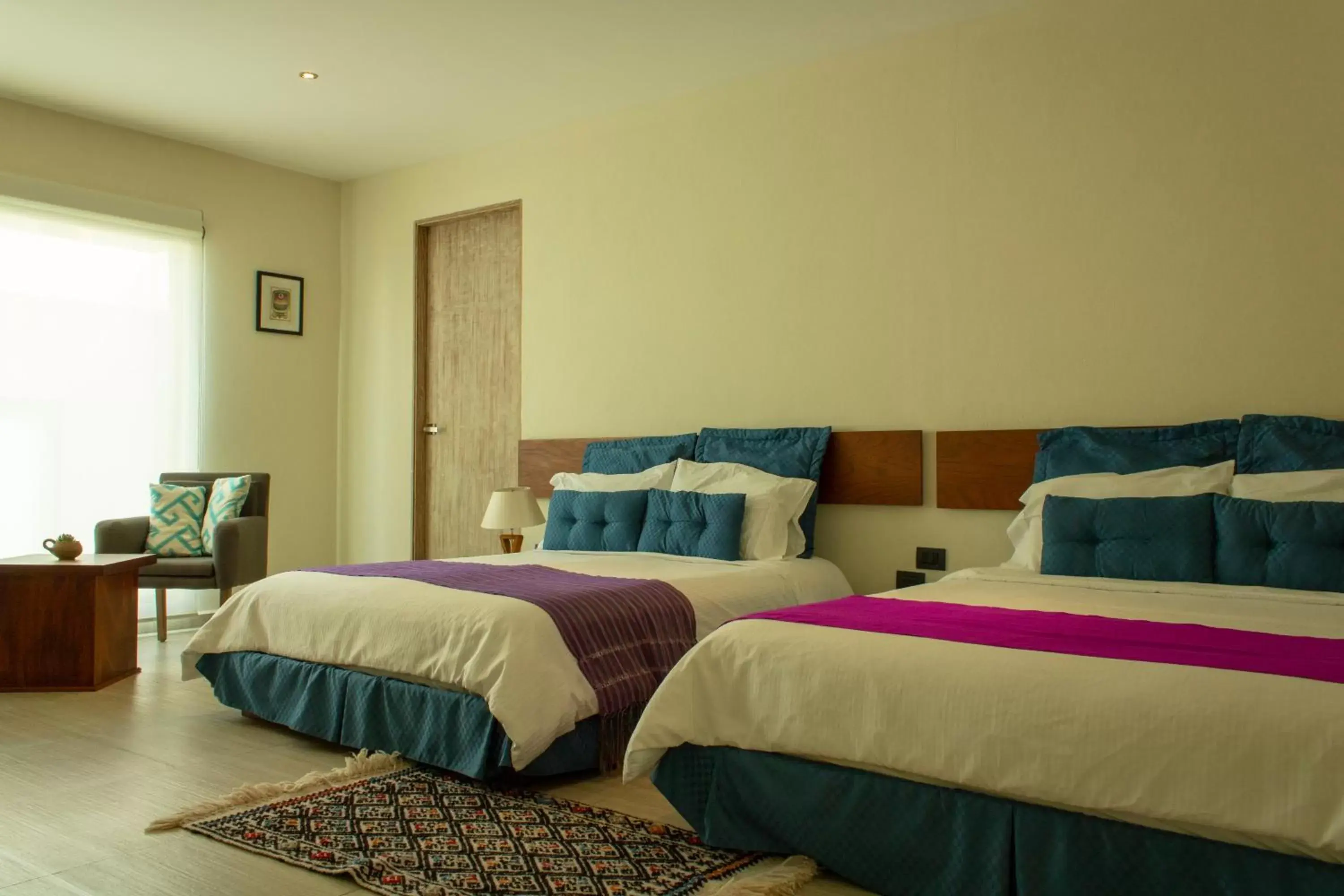Bed in Hotel Nak'An Secreto Maya