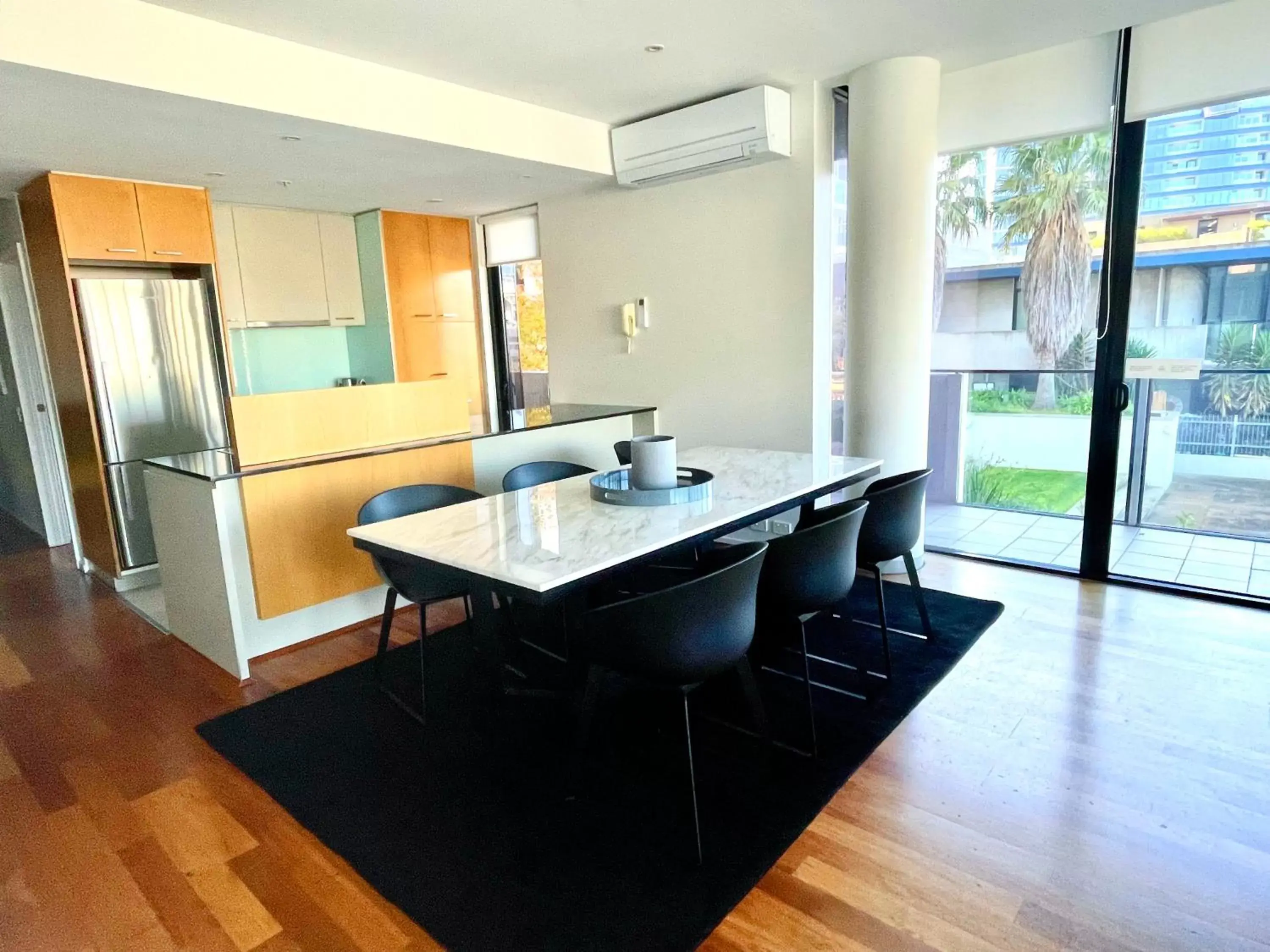 Dining area, Kitchen/Kitchenette in The Sebel Residences Melbourne Docklands Serviced Apartments