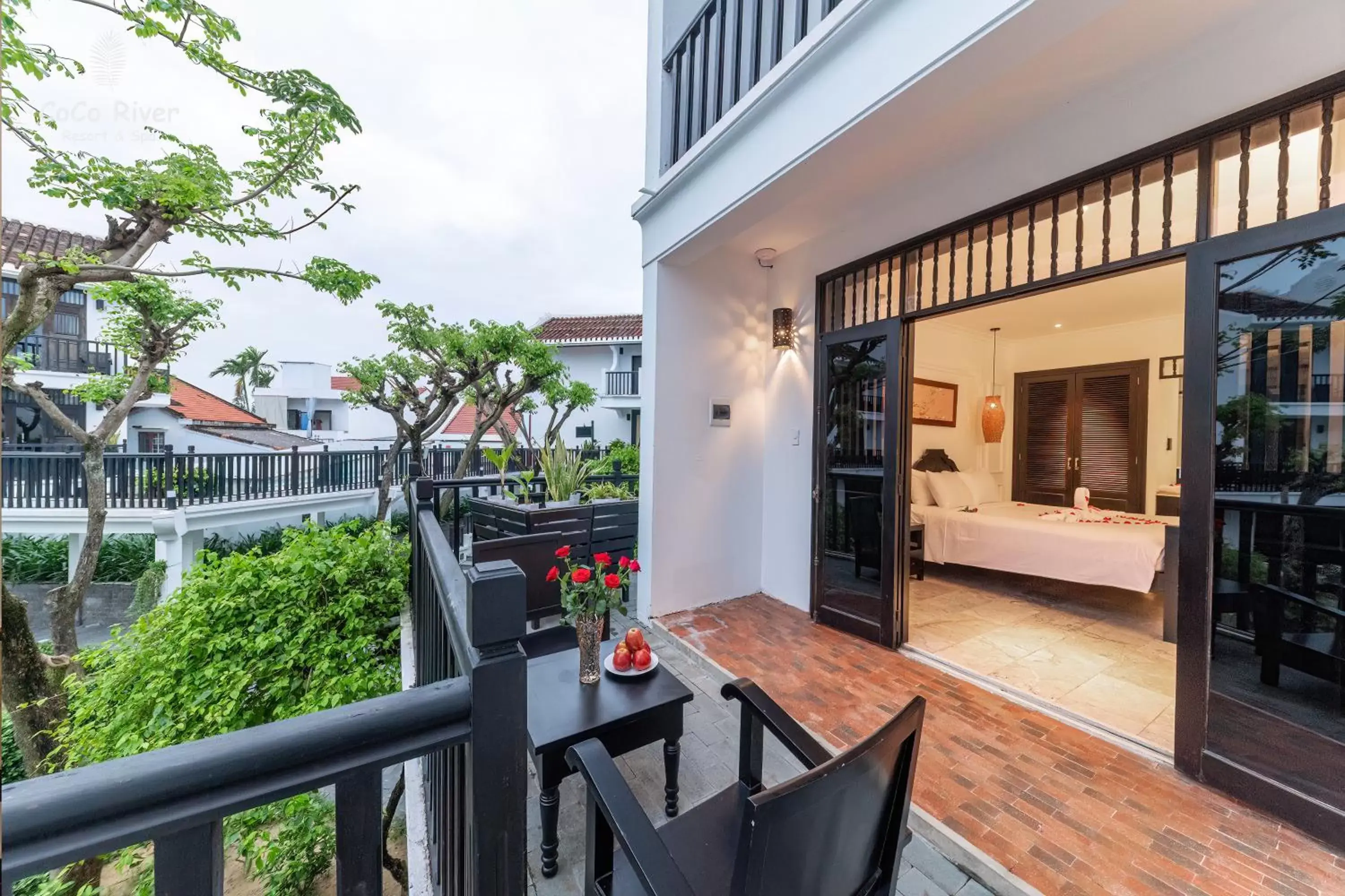 View (from property/room), Balcony/Terrace in Hoi An Coco River Resort & Spa