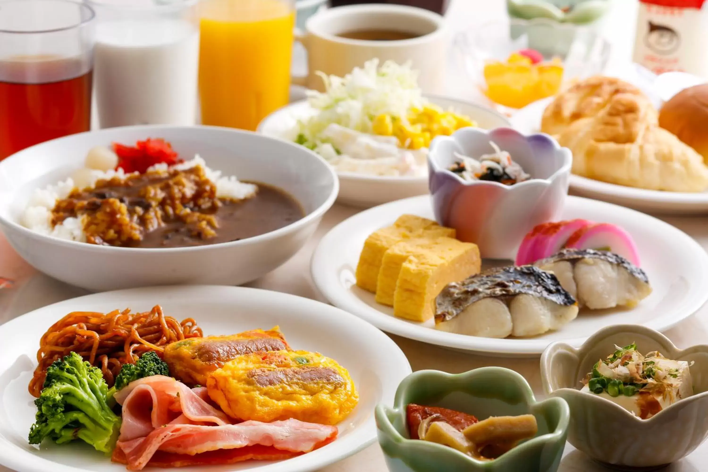 Buffet breakfast in Shin-Osaka Sunny Stone Hotel