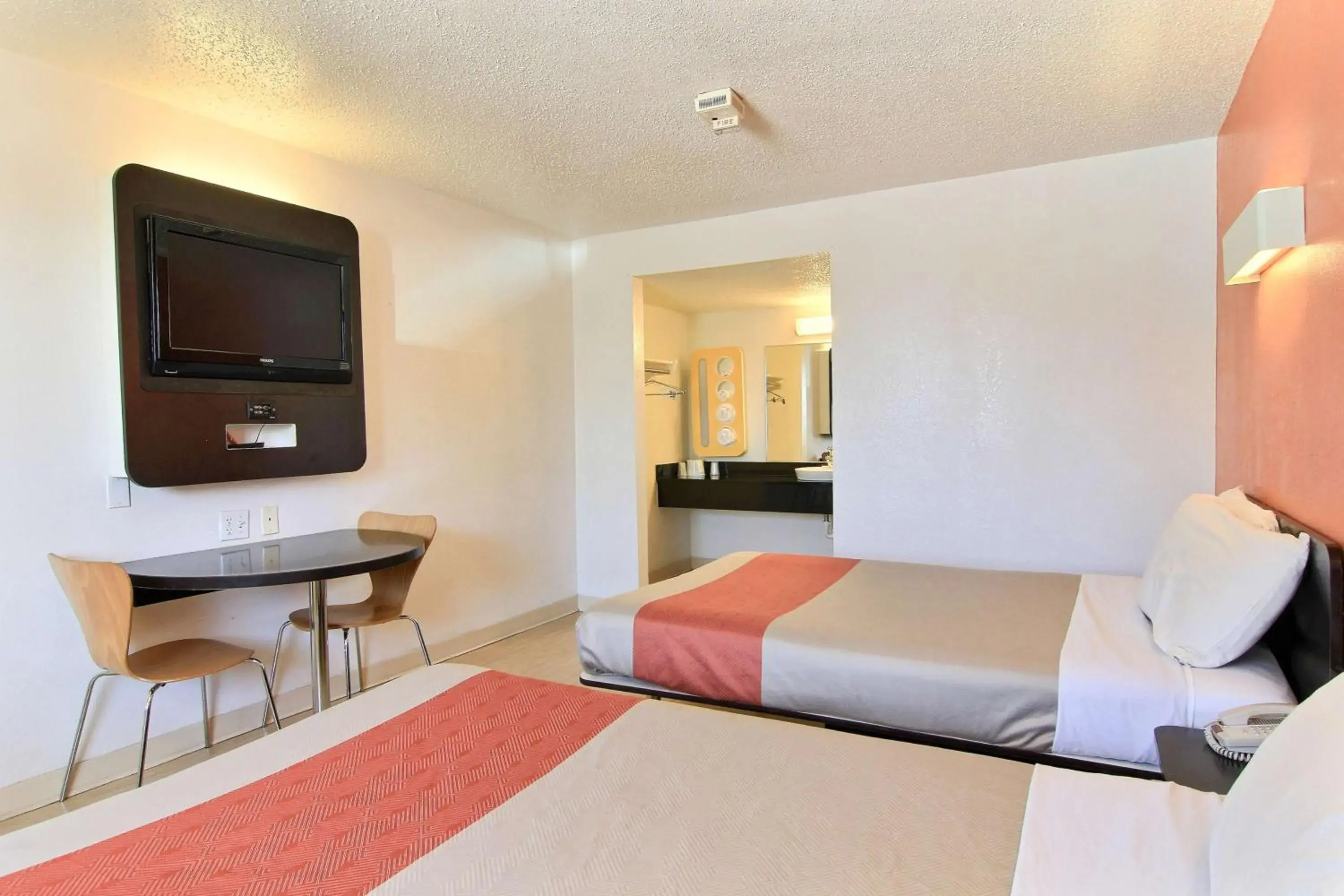 Bed in Motel 6-Austin, TX