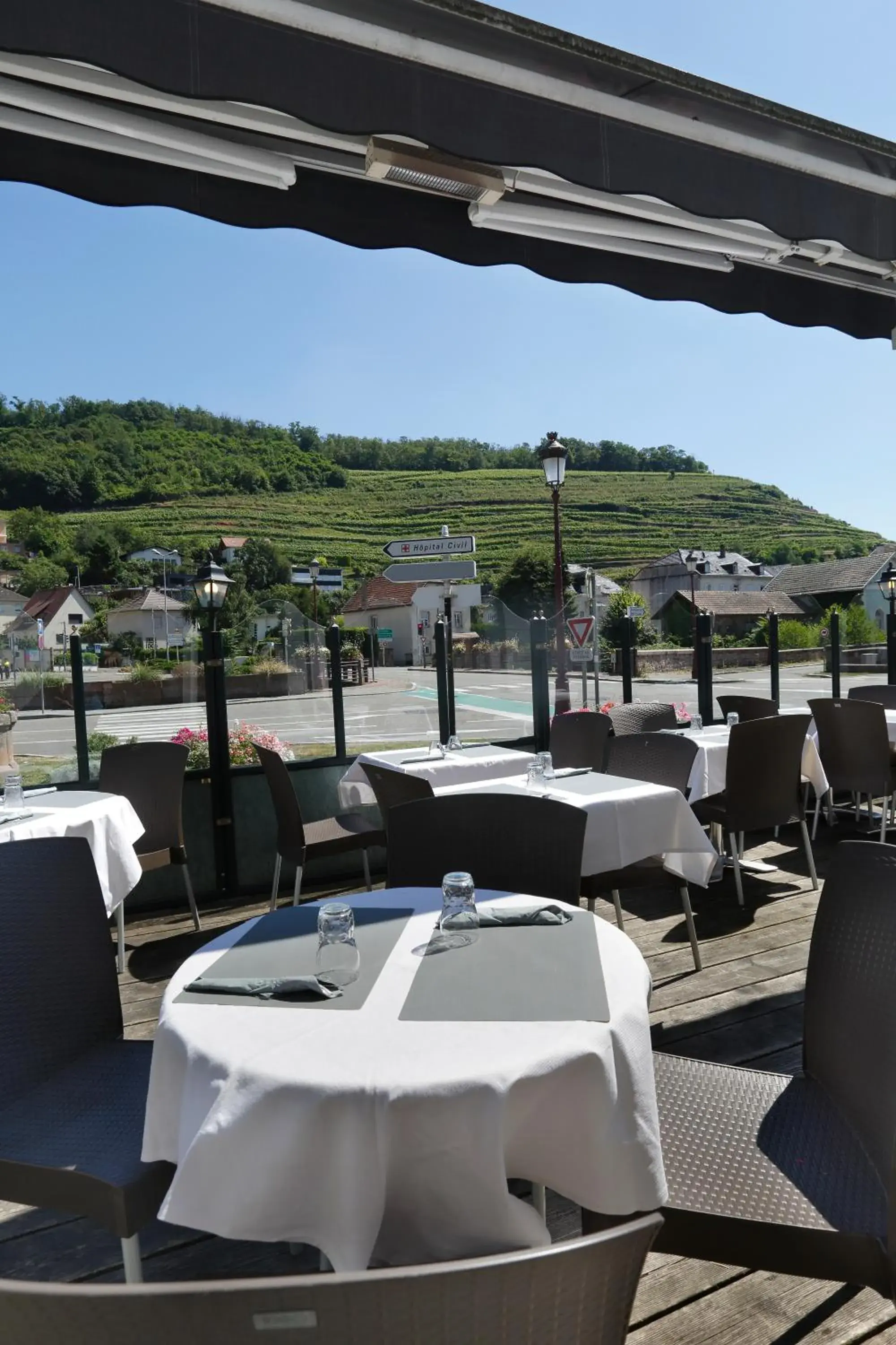 View (from property/room), Restaurant/Places to Eat in The Originals City, Hôtel de l'Ange, Guebwiller