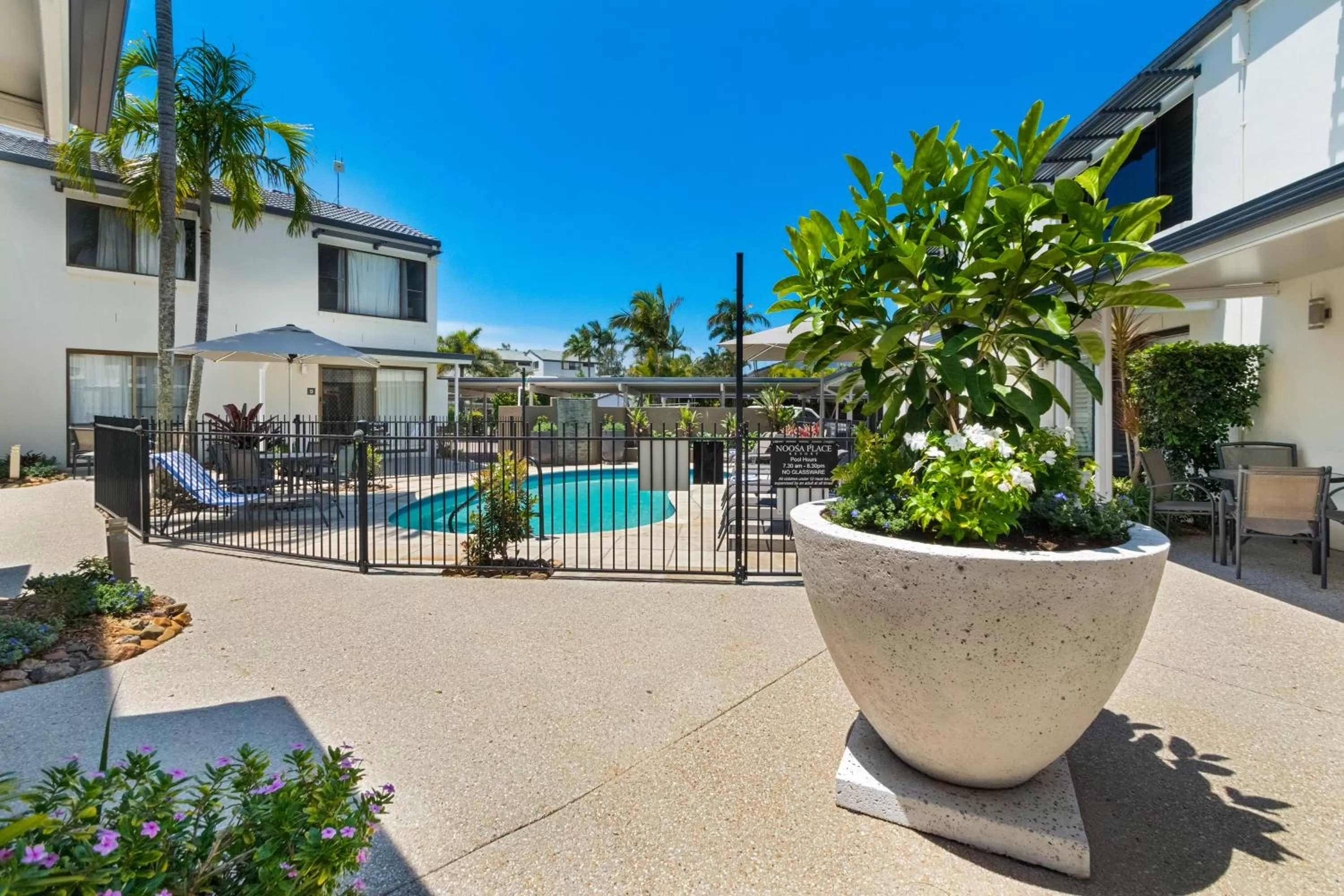 Pool view in Noosa Place Resort