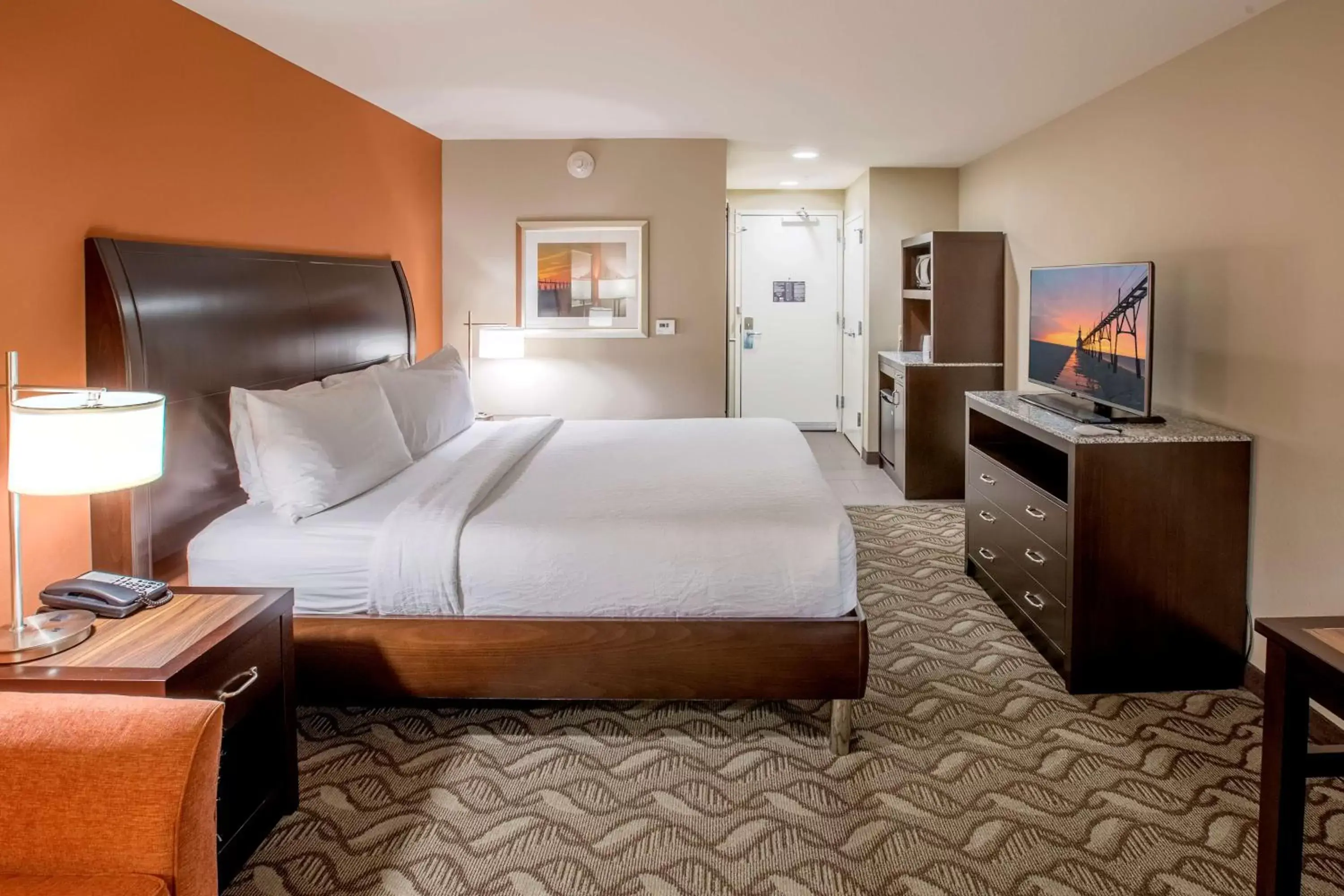 Bedroom, TV/Entertainment Center in Hilton Garden Inn Benton Harbor