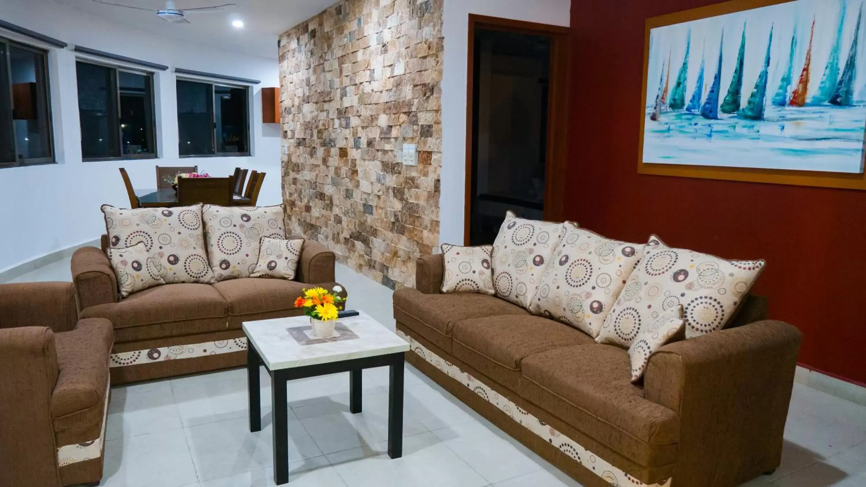 Living room, Seating Area in Suite Isla Mujeres