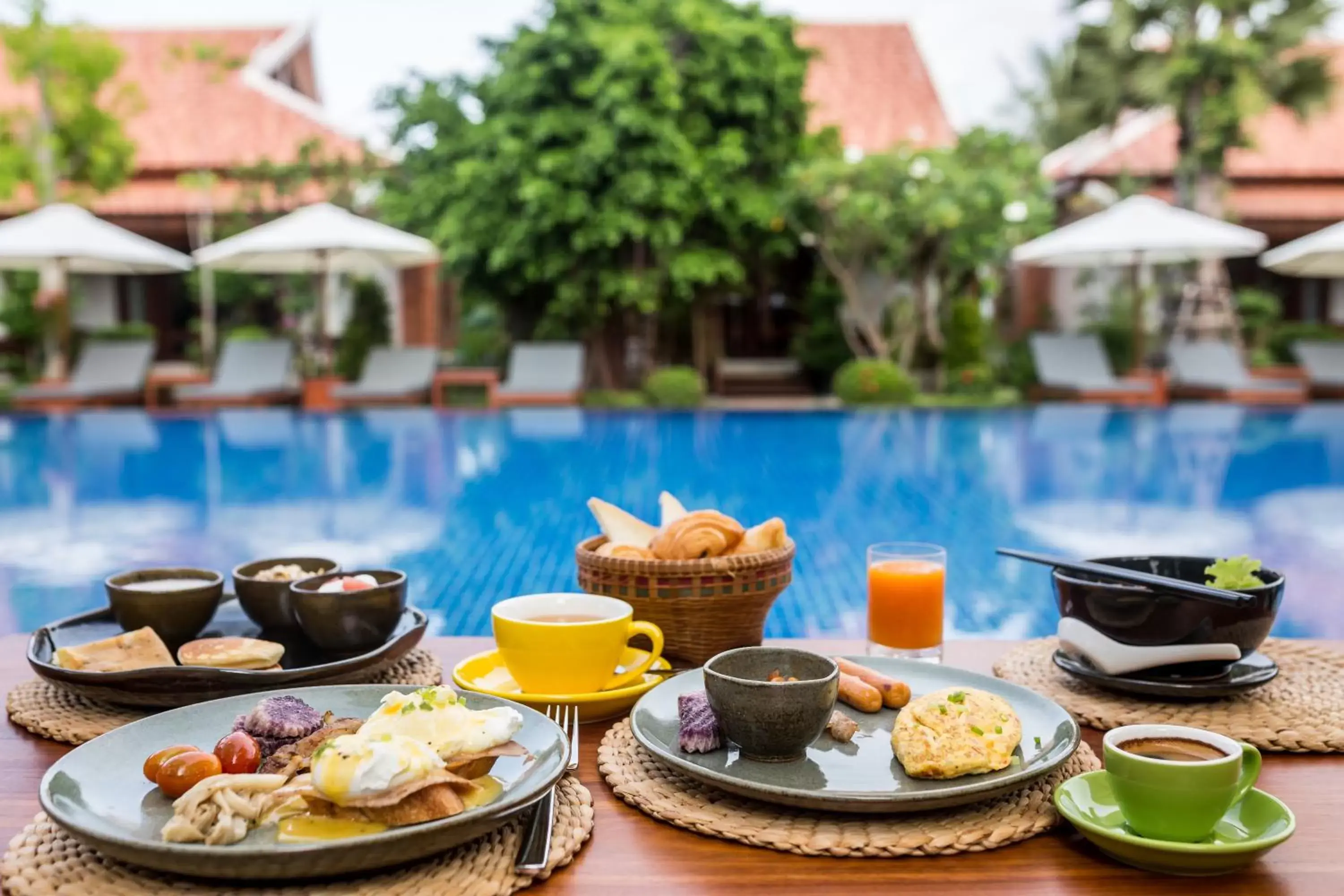 Breakfast, Swimming Pool in Angkor Privilege Resort & Spa