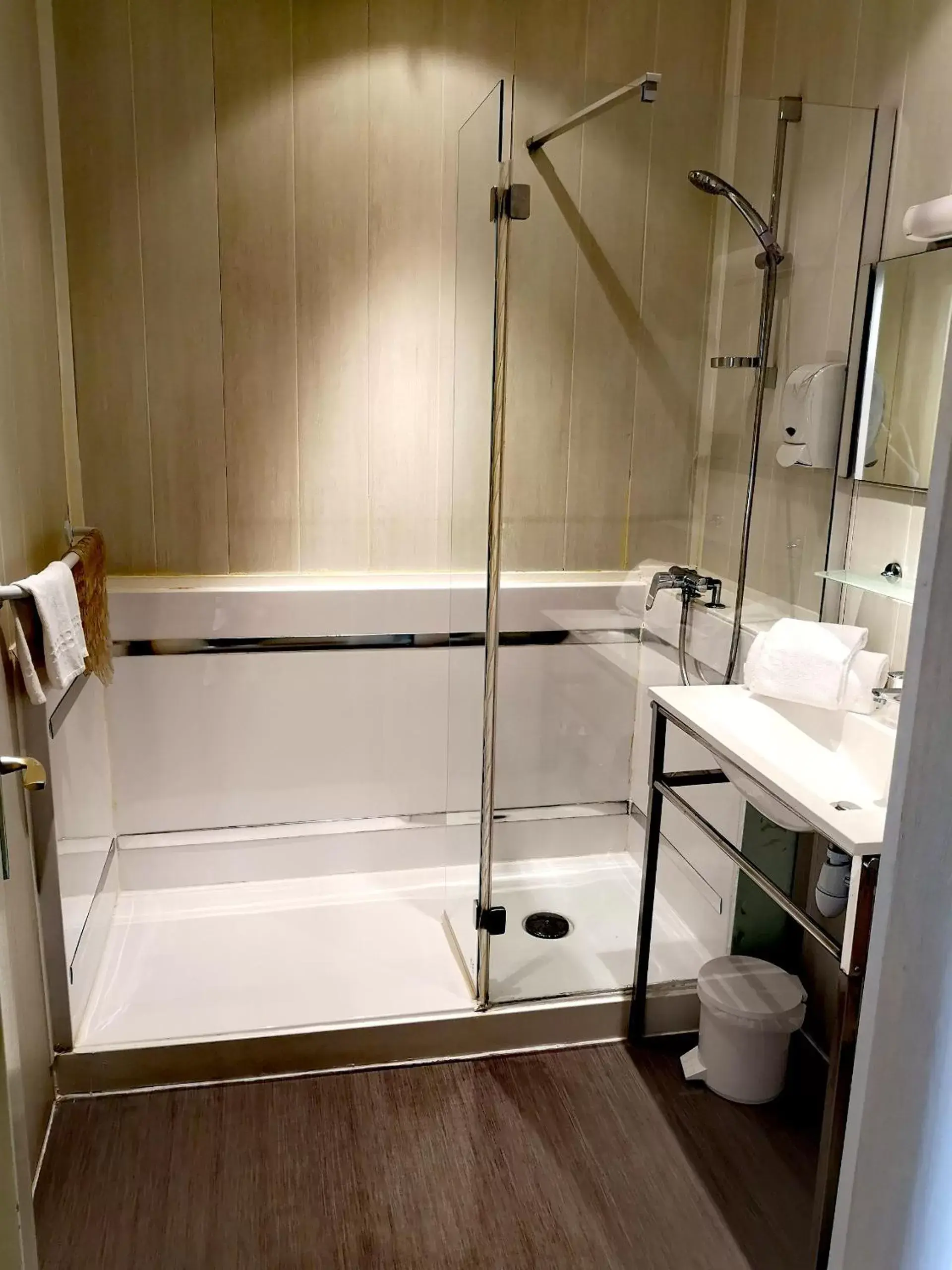 Shower, Bathroom in Hôtel Restaurant de France
