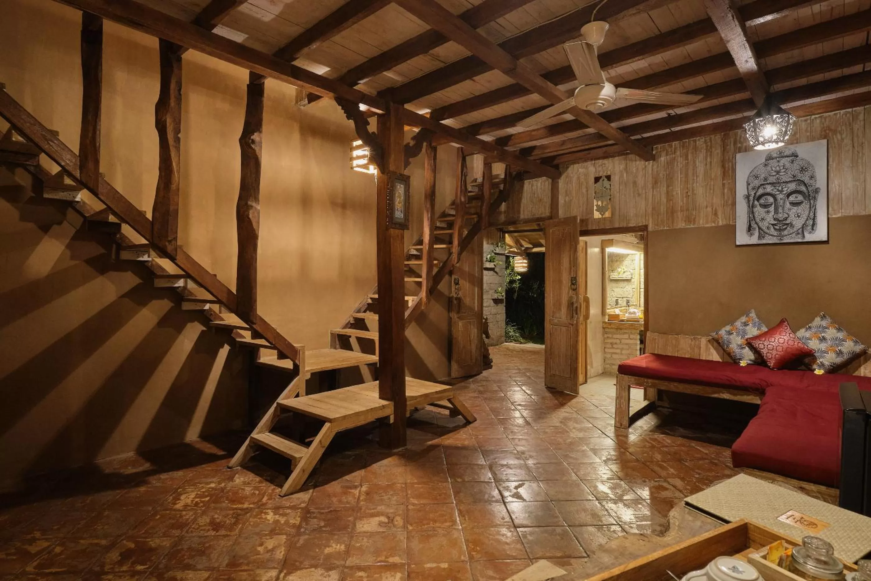 Living room in Joglo Organik Guesthouse