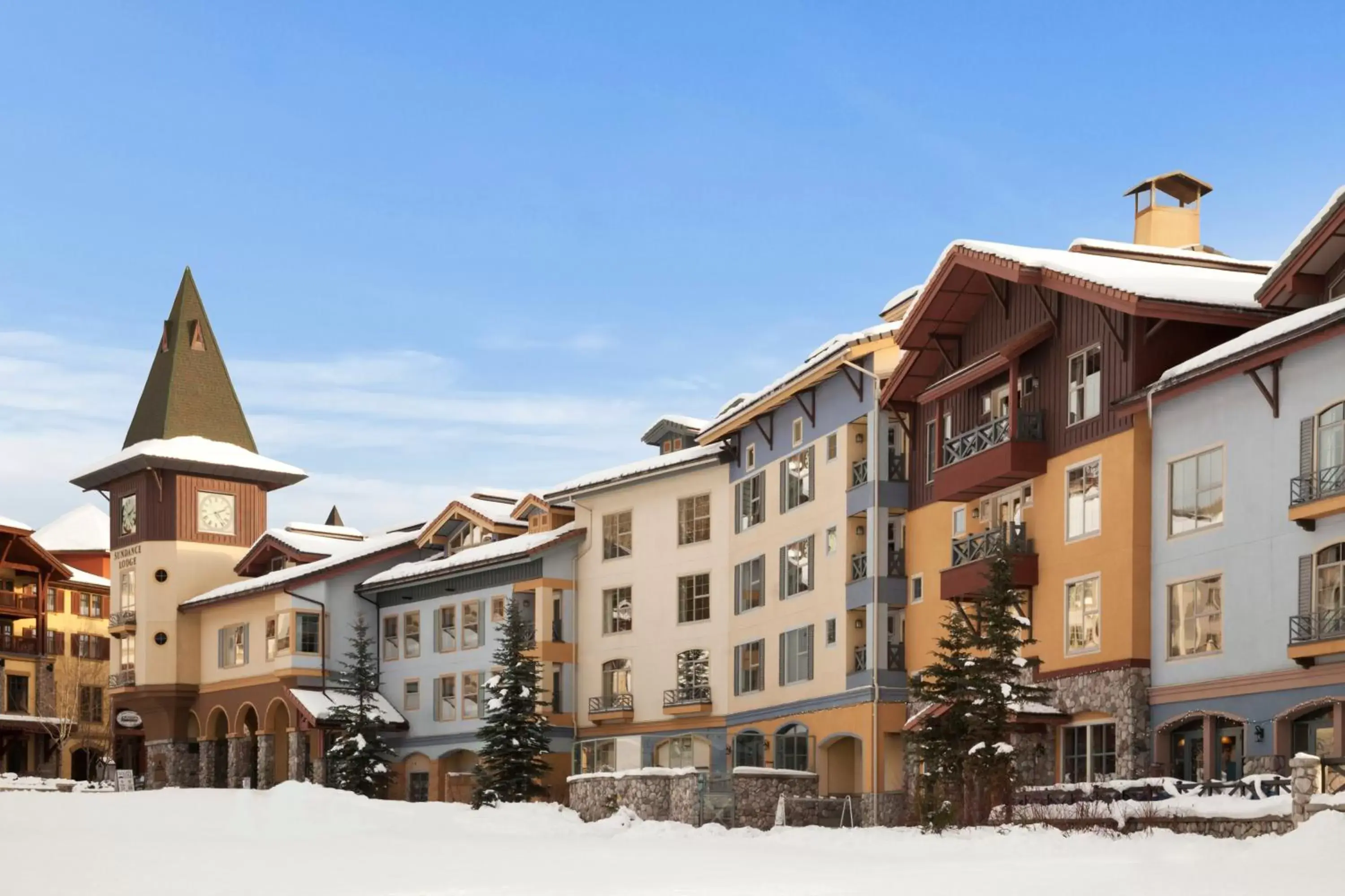 Facade/entrance, Winter in Sundance Lodge