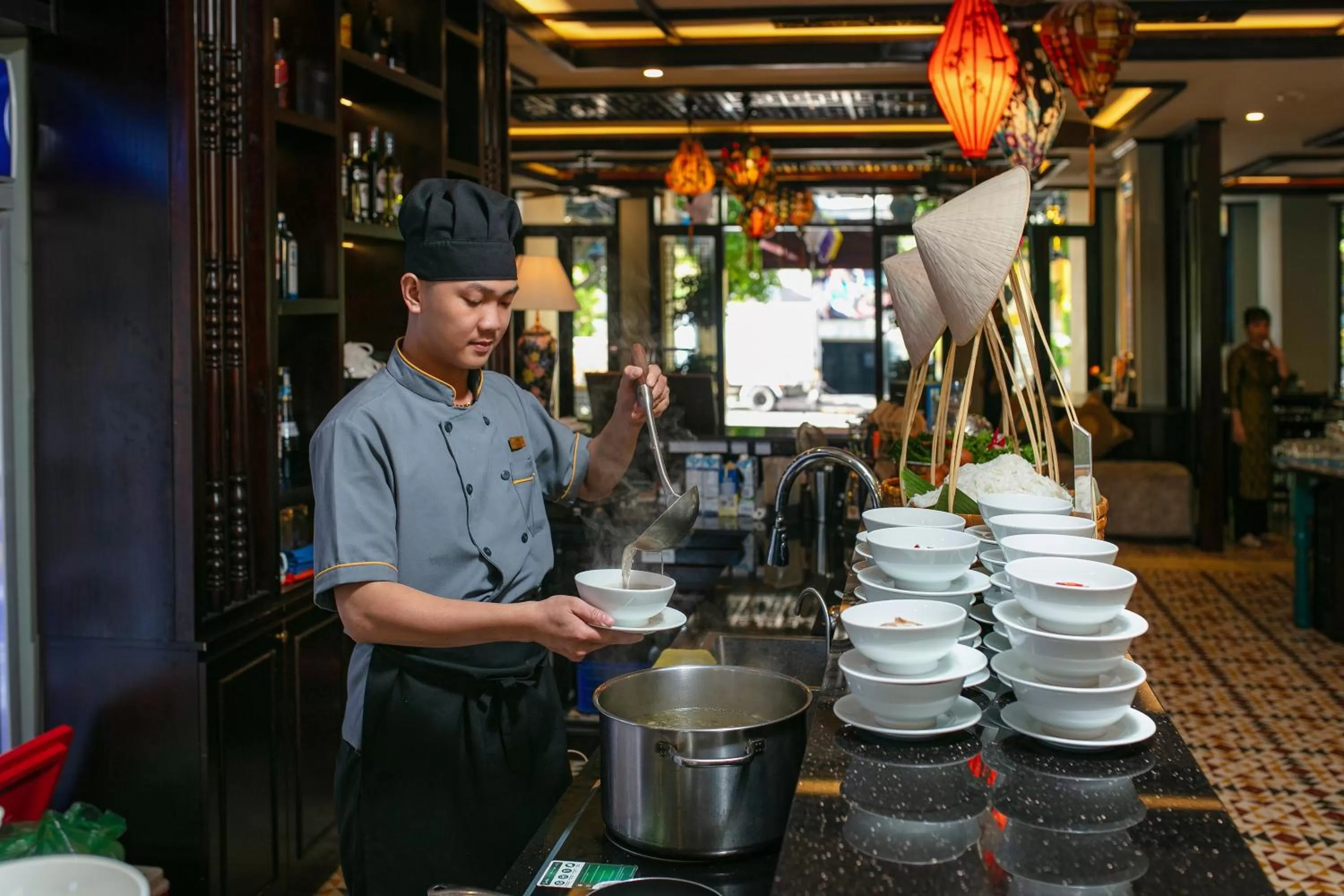 Buffet breakfast in La Charm Hoi An Hotel & Spa