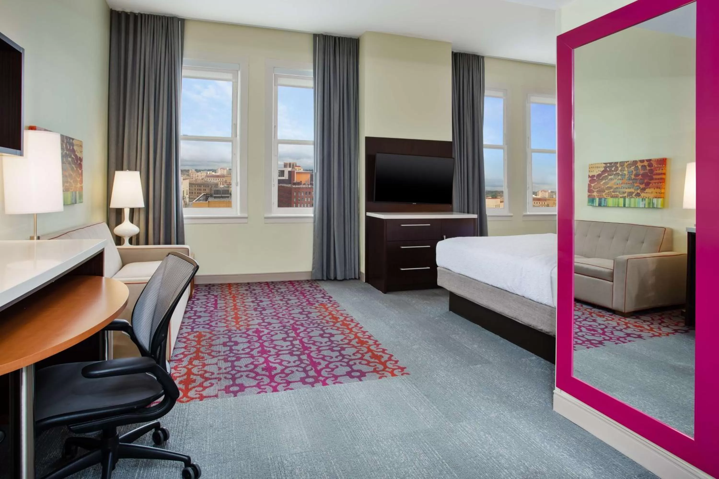 View (from property/room), Bed in Home2 Suites by Hilton San Antonio Downtown - Riverwalk, TX