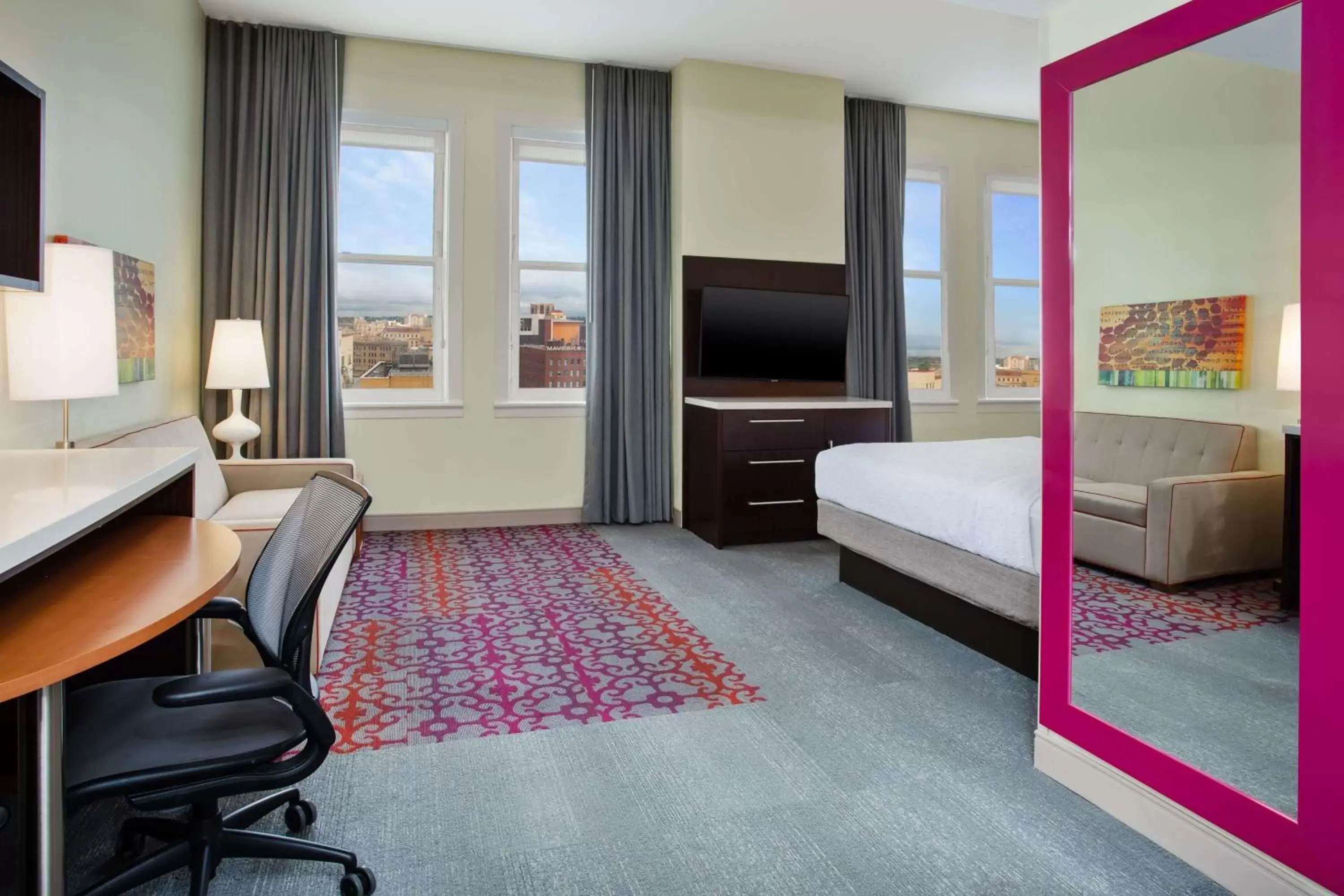 View (from property/room), Bed in Home2 Suites by Hilton San Antonio Downtown - Riverwalk, TX View (from property/room), Bed in Home2 Suites by Hilton San Antonio Downtown - Riverwalk, TX