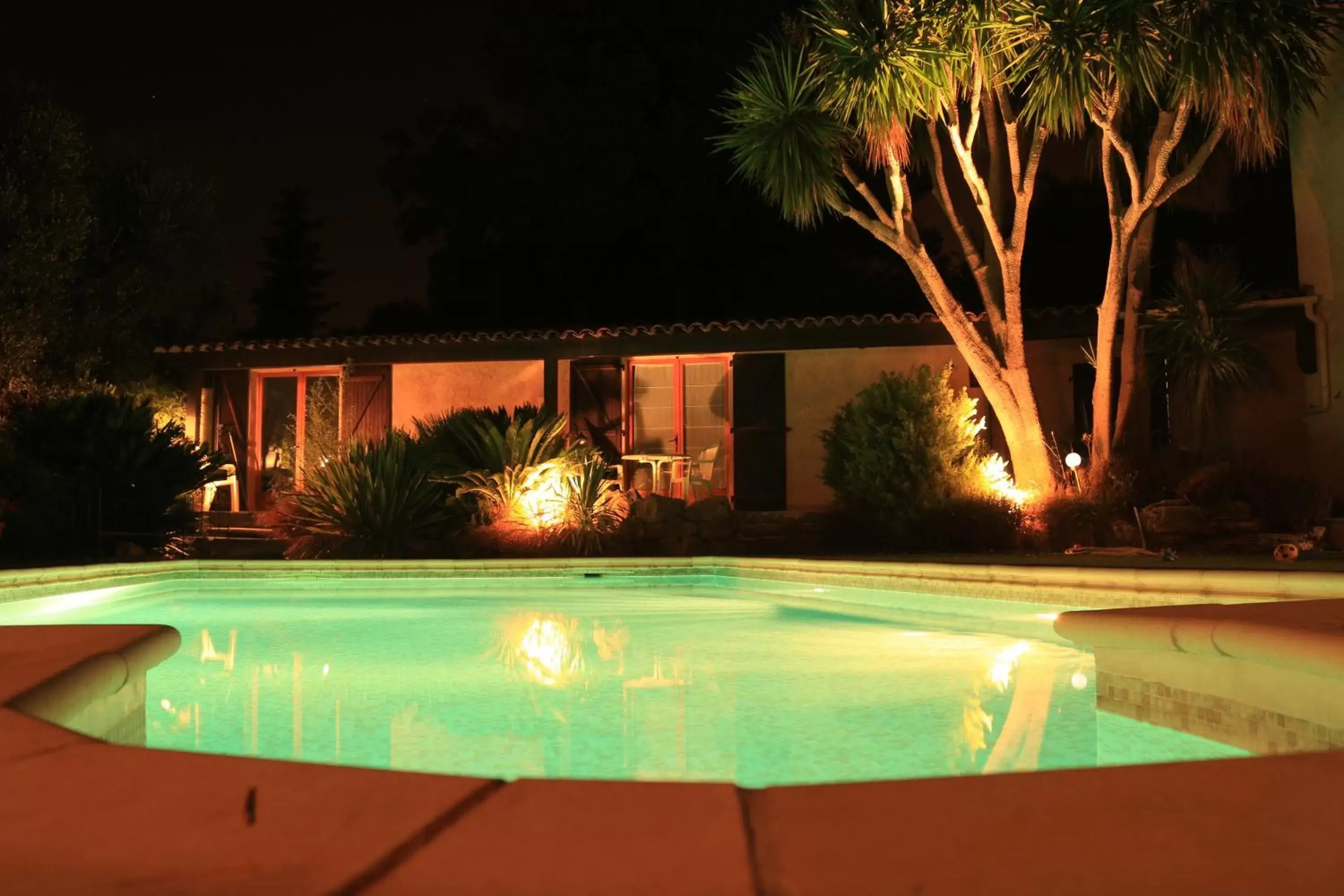 Night, Swimming Pool in La Bastidasse