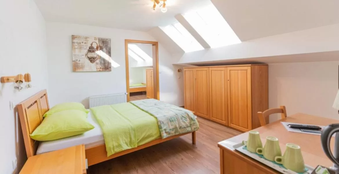 Bedroom, Bed in Nature Hotel Lukanc