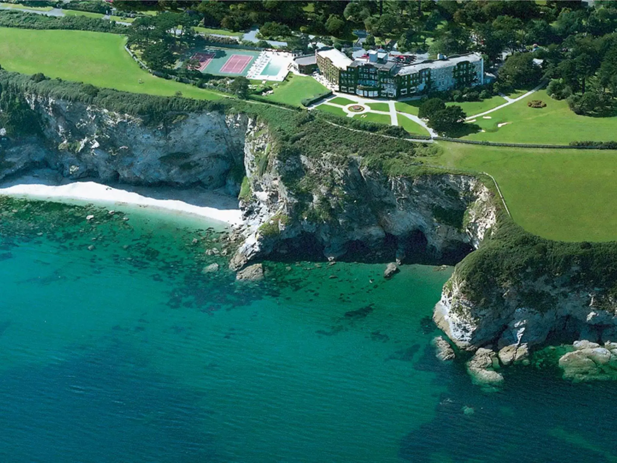 Facade/entrance, Bird's-eye View in The Carlyon Bay Hotel and Spa