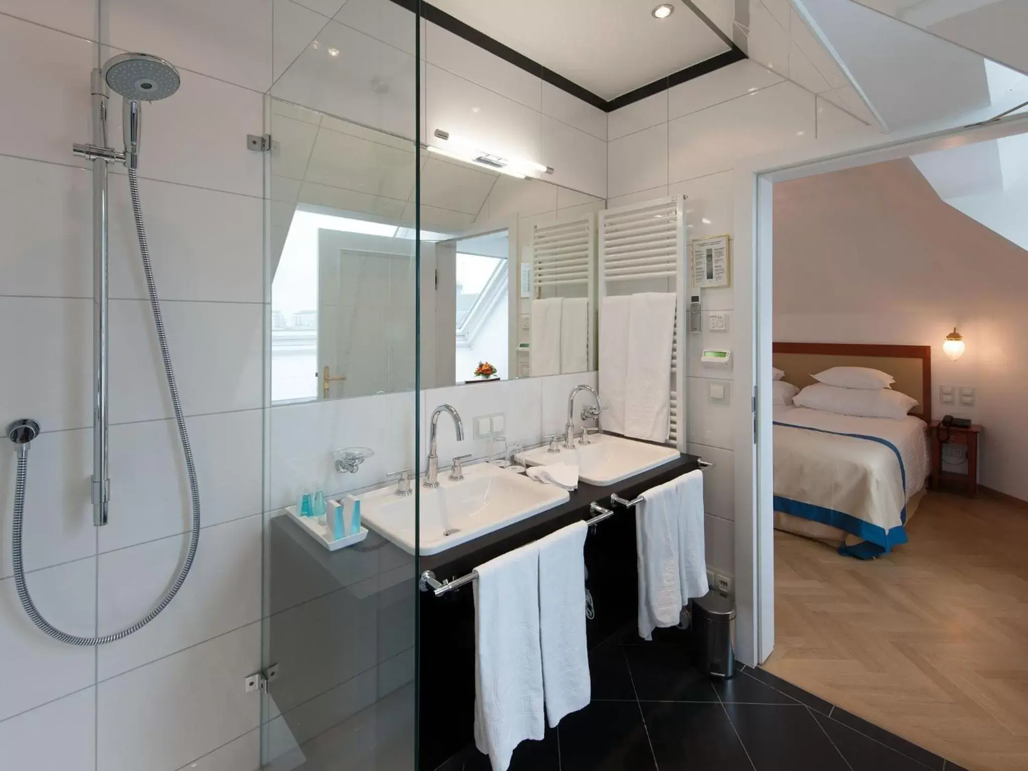 Bathroom, Bed in Hotel Ambassador Bathroom, Bed in Hotel Ambassador