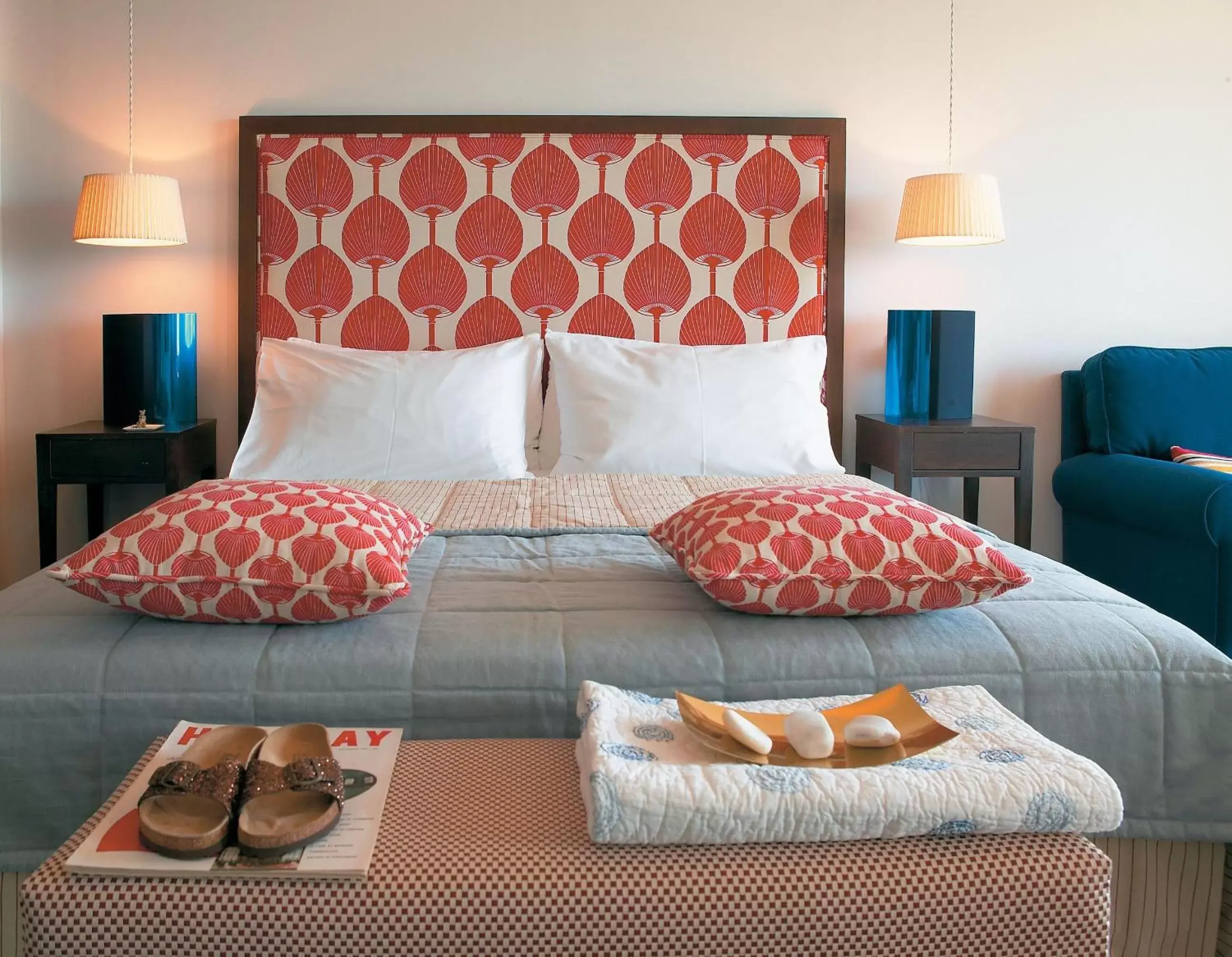 Bed in Vouliagmeni Suites
