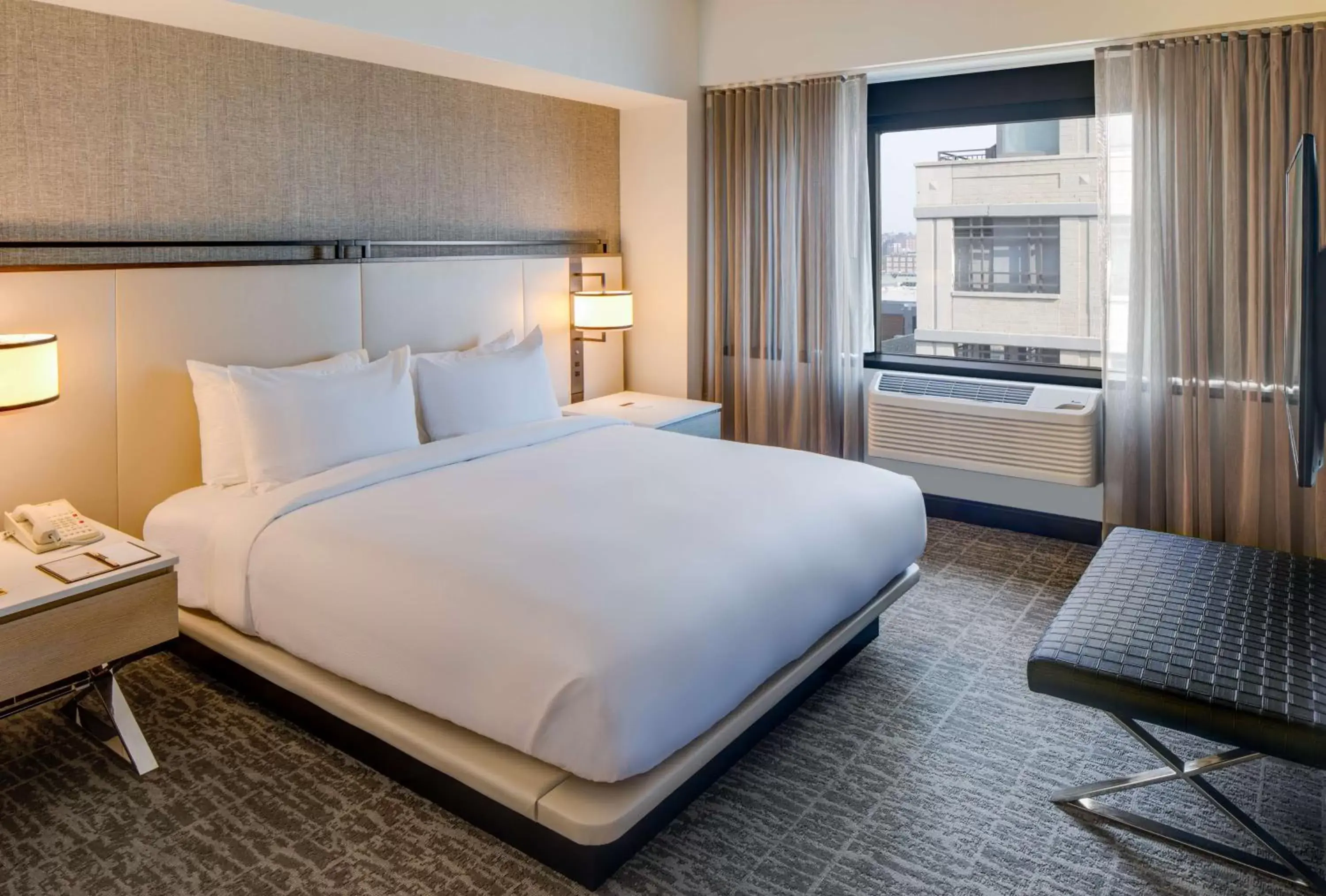 Bed in DoubleTree by Hilton Hotel & Suites Jersey City