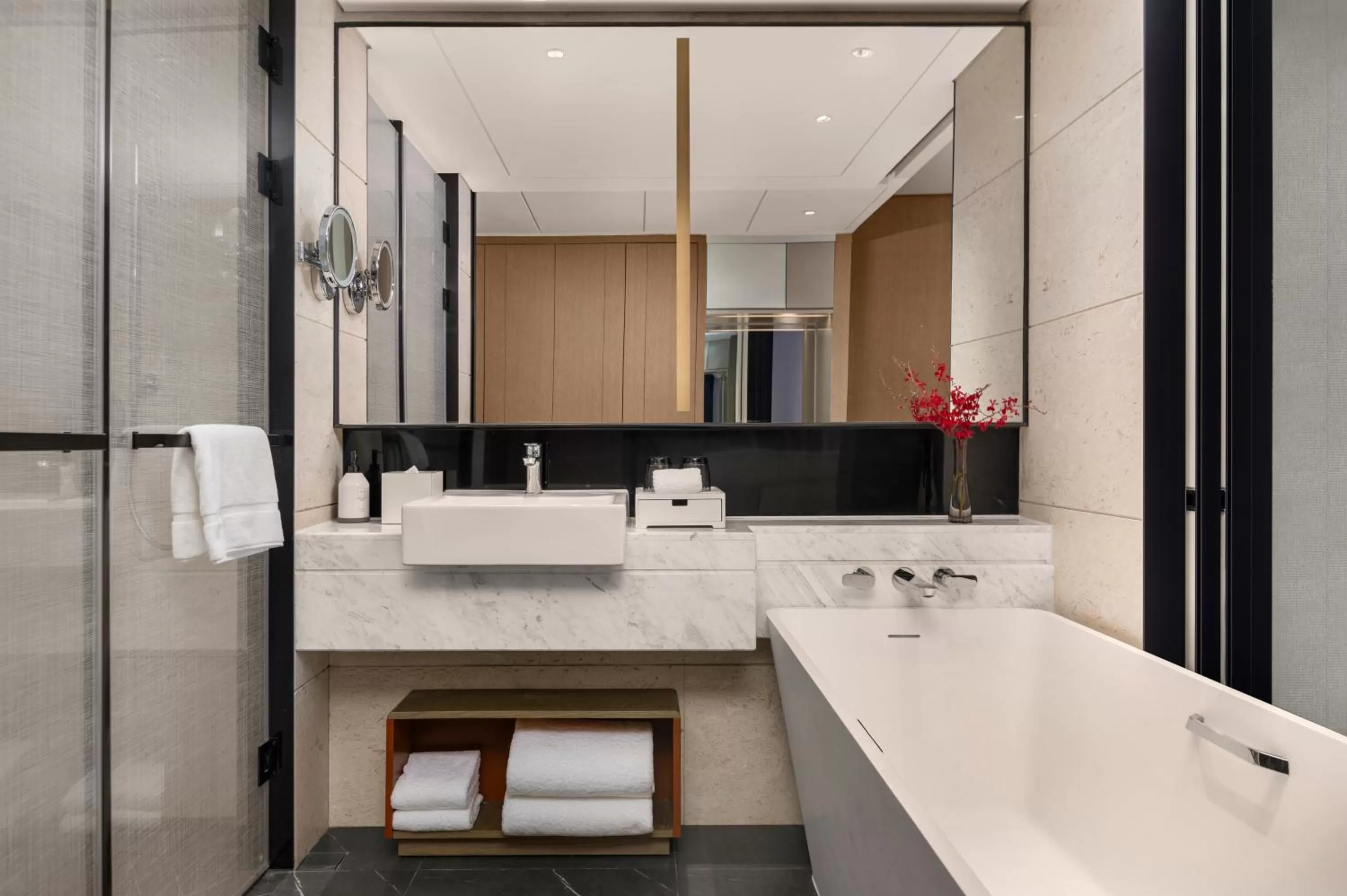 Bathroom in Swissotel Beijing Hong Kong Macau Center - 1 min to subway