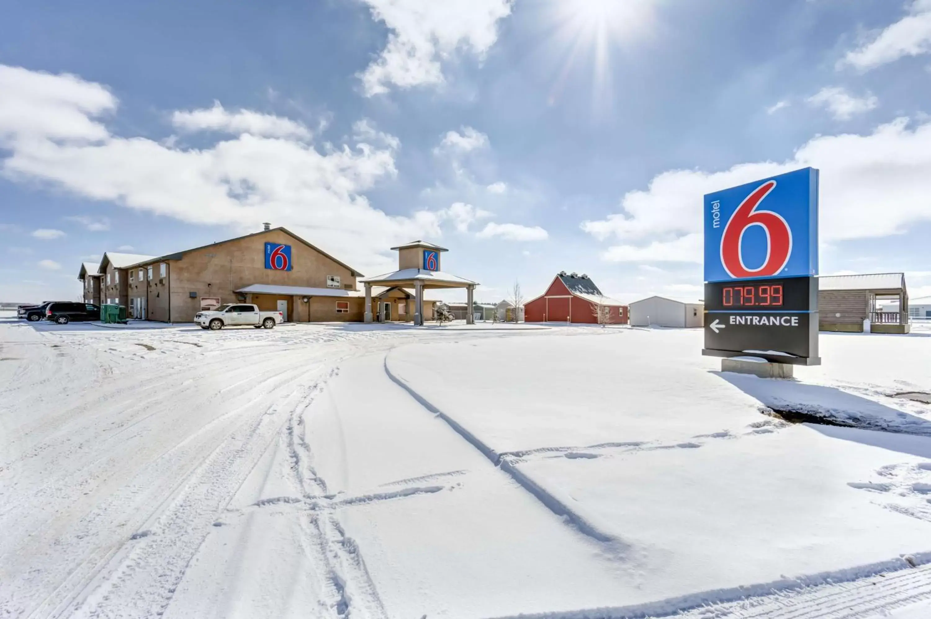 Property building, Winter in Motel 6-Innisfail, AB