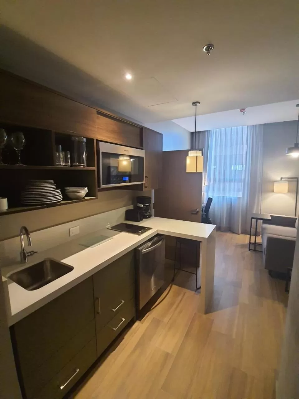 Kitchen or kitchenette, Bed in Staybridge Suites - Guadalajara Novena by IHG