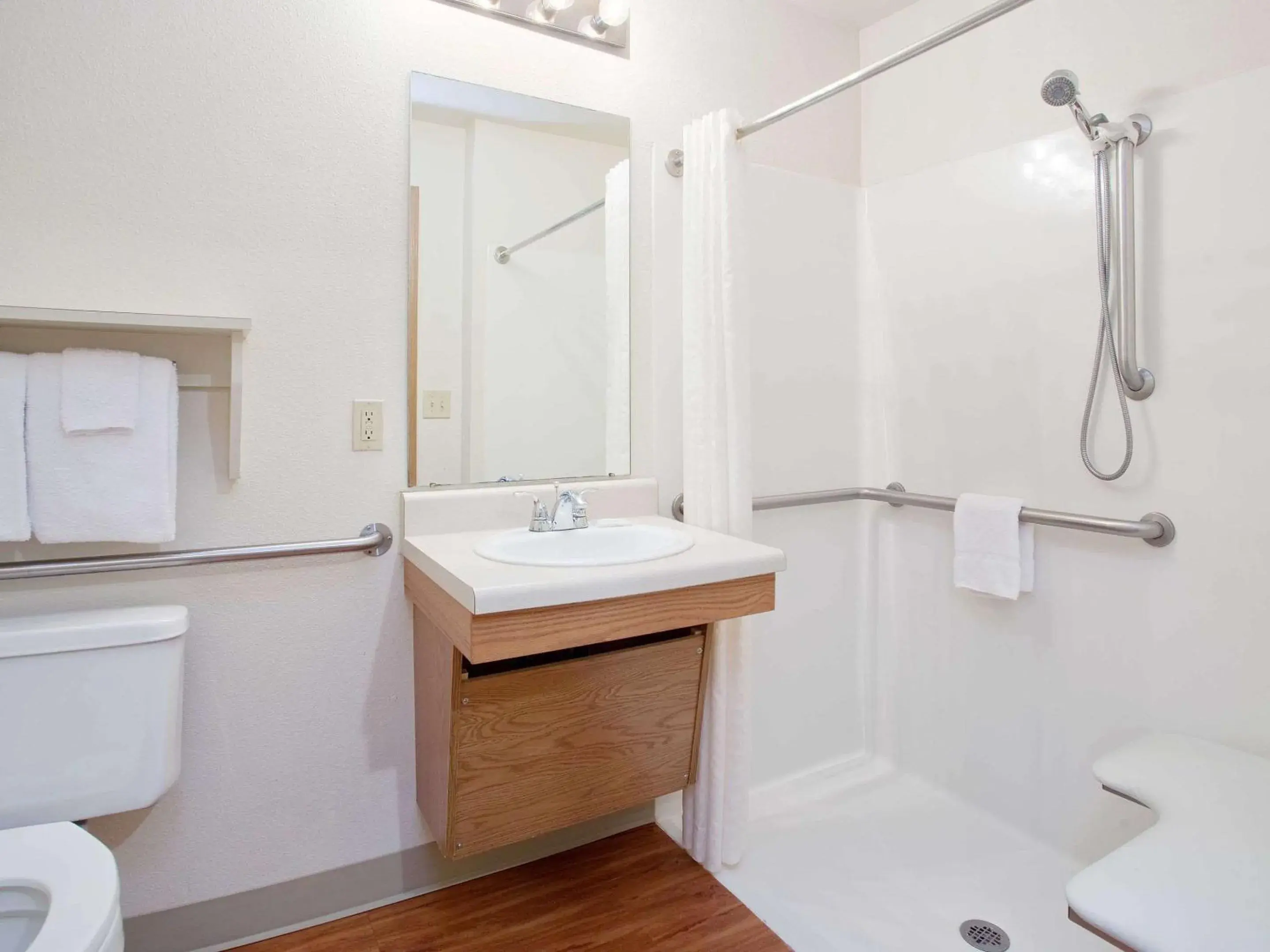Bathroom in WoodSpring Suites Chicago Darien